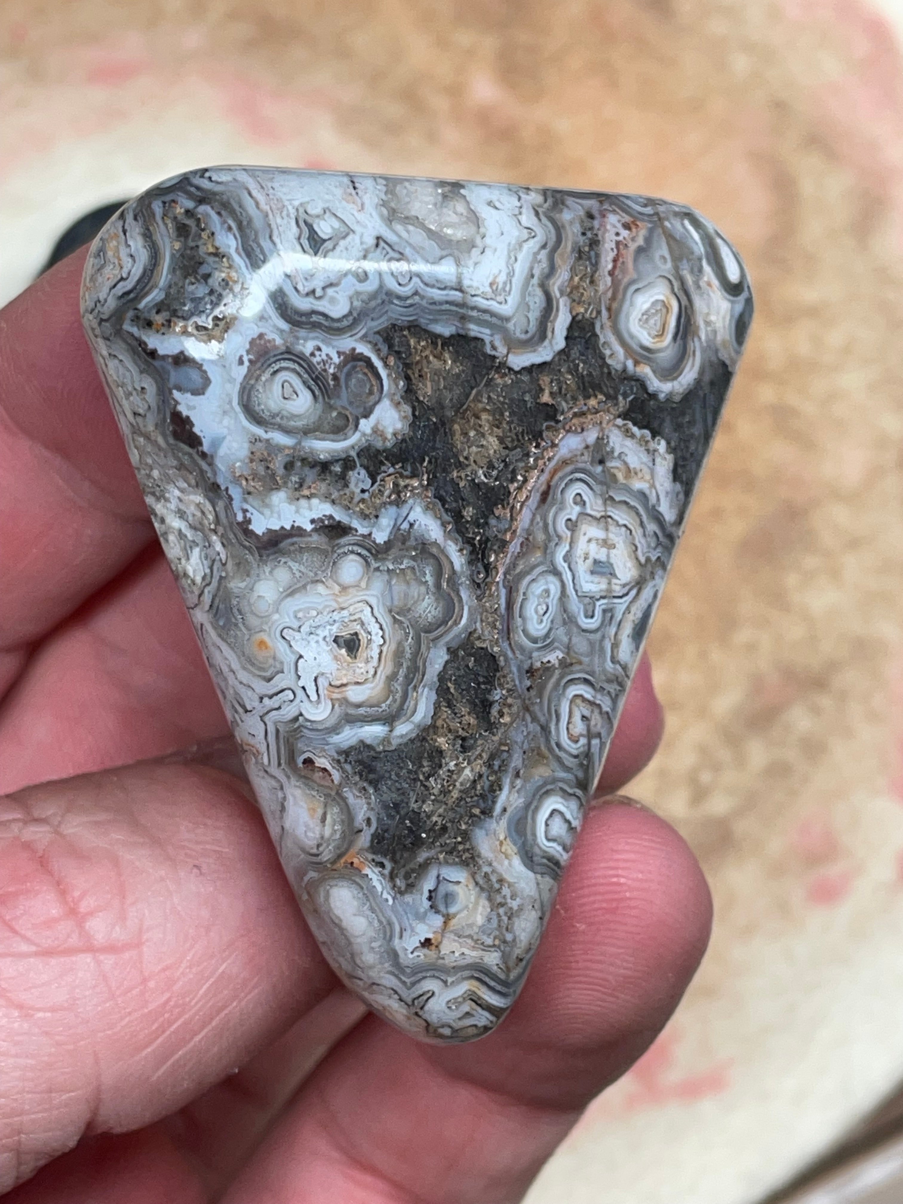 Tuxedo Lace Agate – Hand Polished Natural Stone | One of a Kind