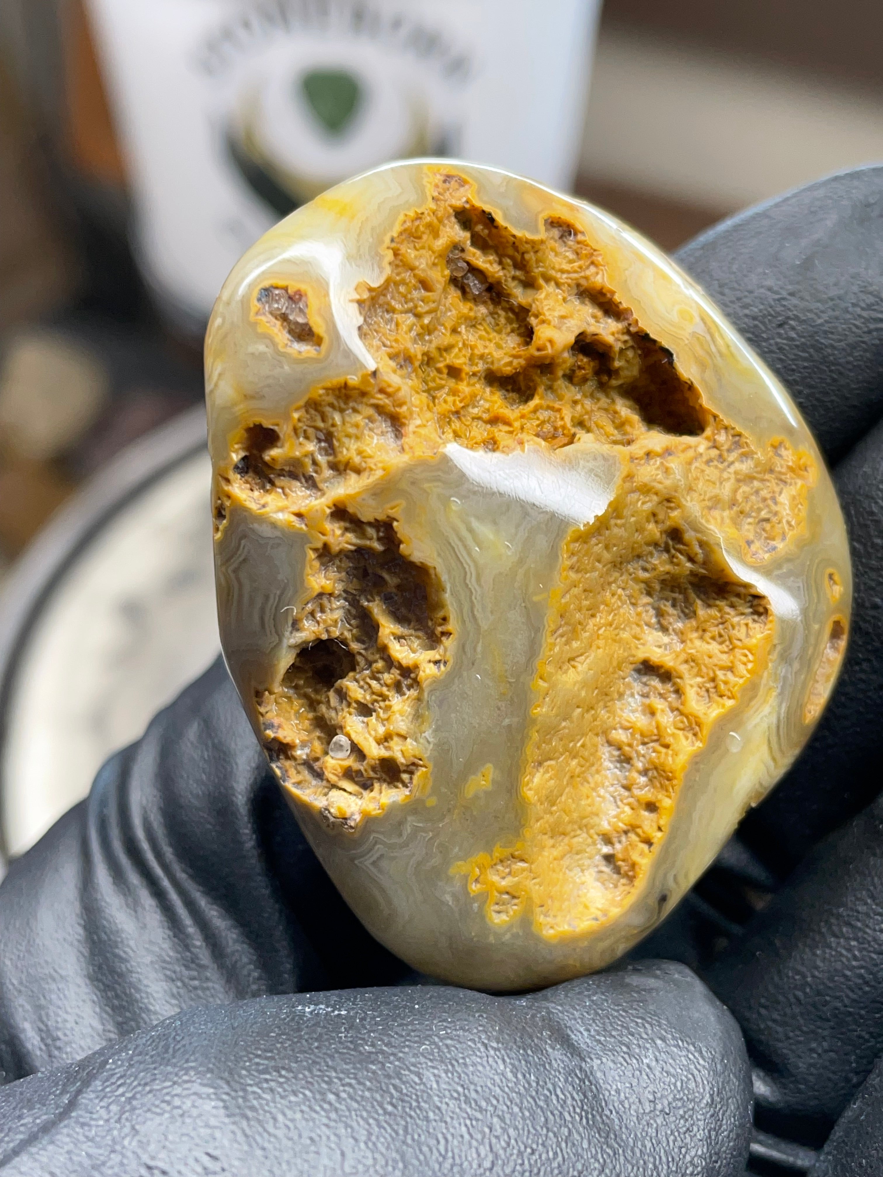 Hand-Polished Lace Agate – Natural Pocket Stone