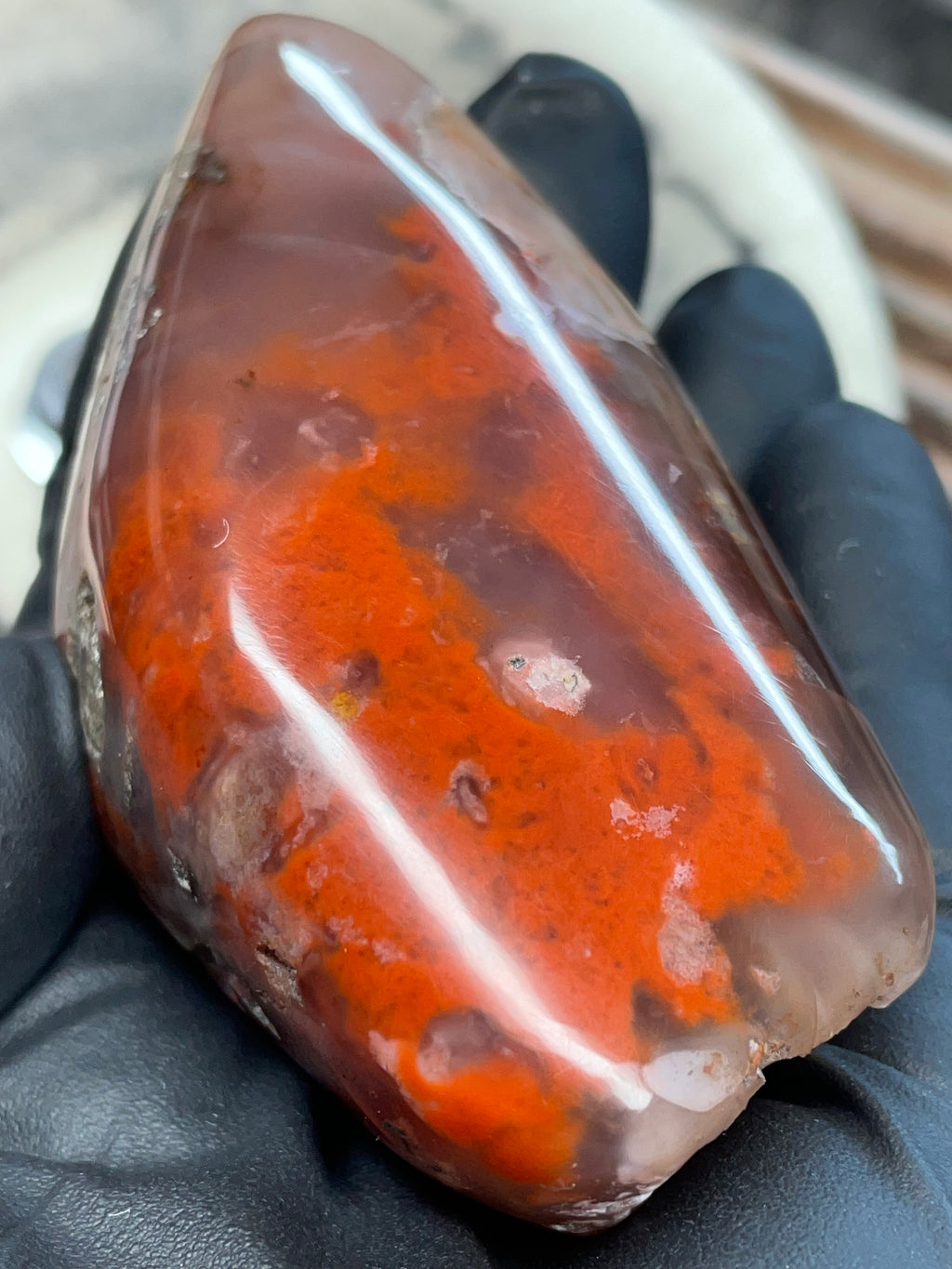 Red Iron-Stained Agate — Hand-Polished Freeform Stone