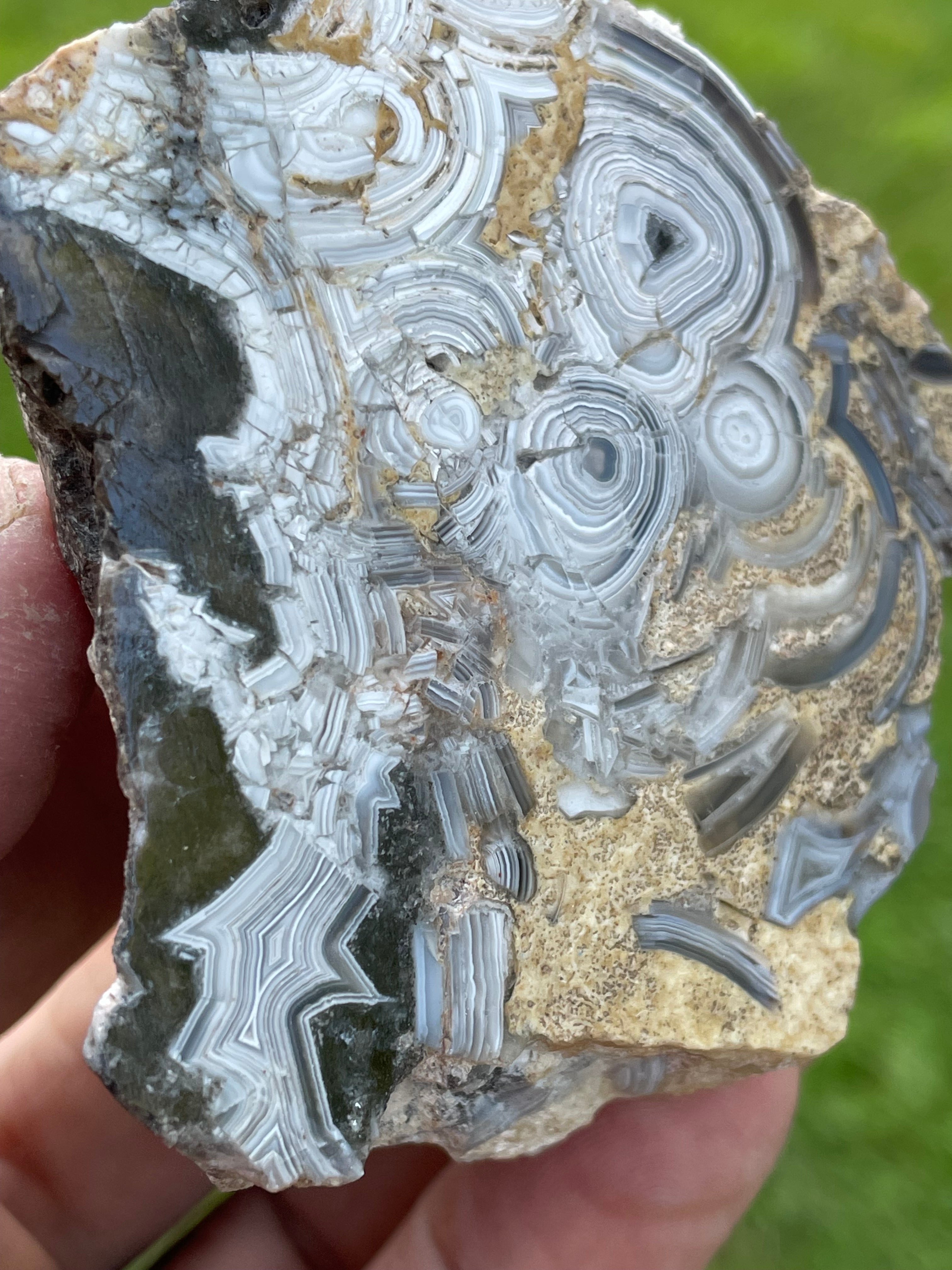 StoneBorn Creations Hand-Polished Tuxedo Lace Agate Bookmatched Pair | One-of-a-Kind Natural Display Stones