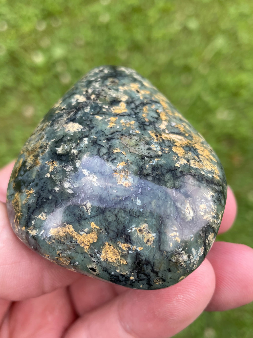 StoneBorn Creations Hand-Polished Local Serpentine Freeform | Fully Polished Greenstone with Blue-Green Patterns & Natural Mineral Inclusions
