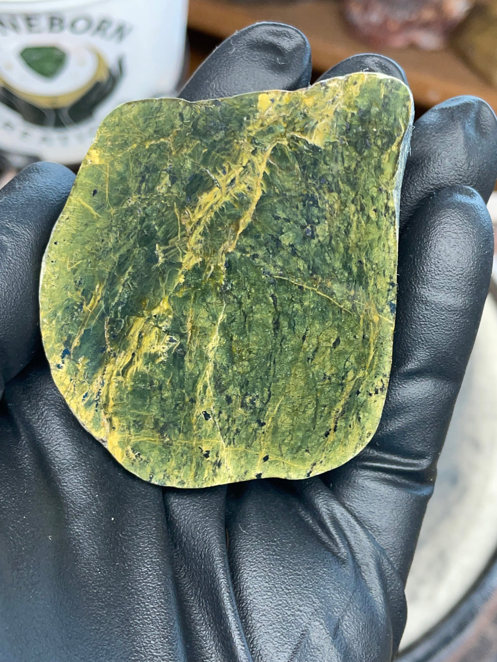 Hand-Polished Green Stone Slab | StoneBorn Creations