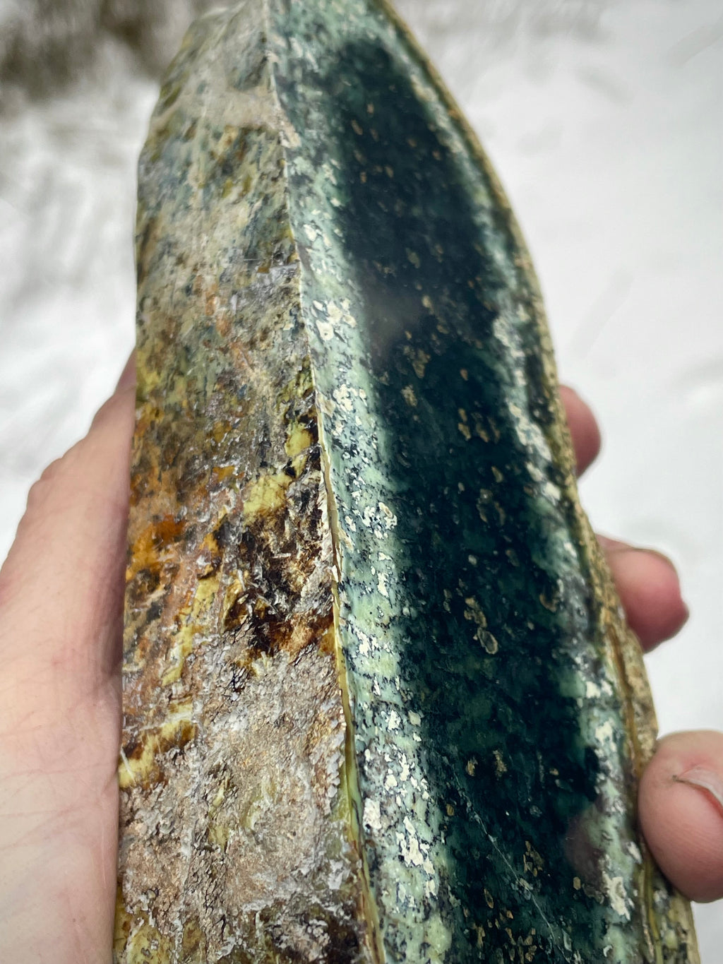 🌲 Polished Vermont Greenstone Slab – Double-Sided Display Piece (Hand-Collected)