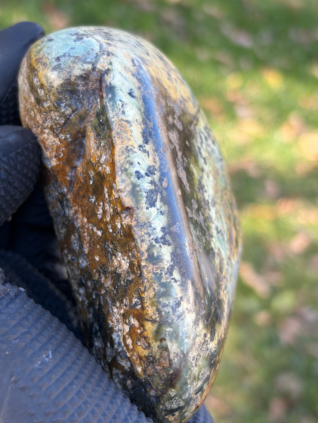 StoneBorn Creations – Natural Green Serpentine Stone | Hand-Polished River Stone