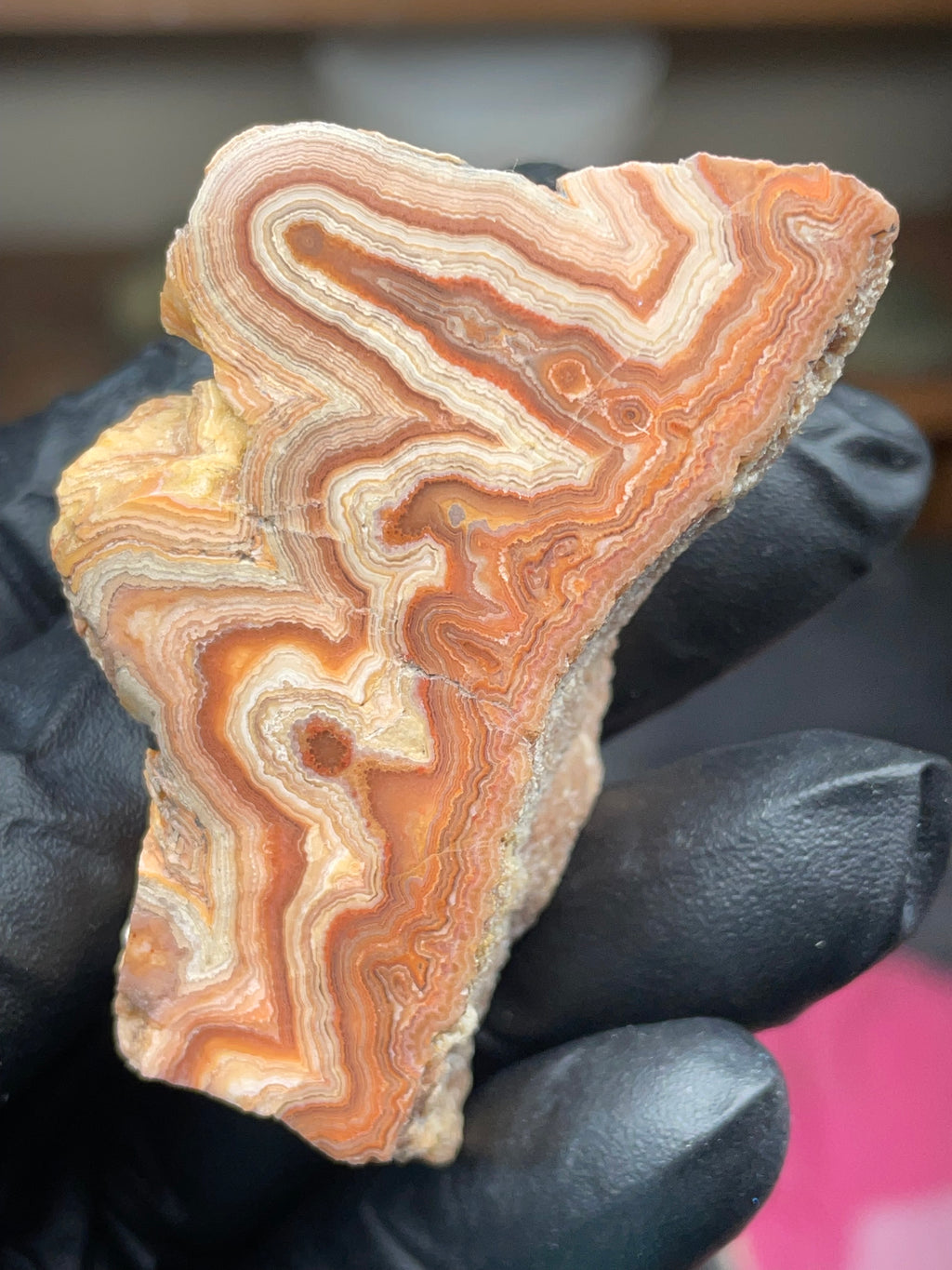 Hand-Polished Georgia Agate – Flat Polished Face, Natural Raw Edge