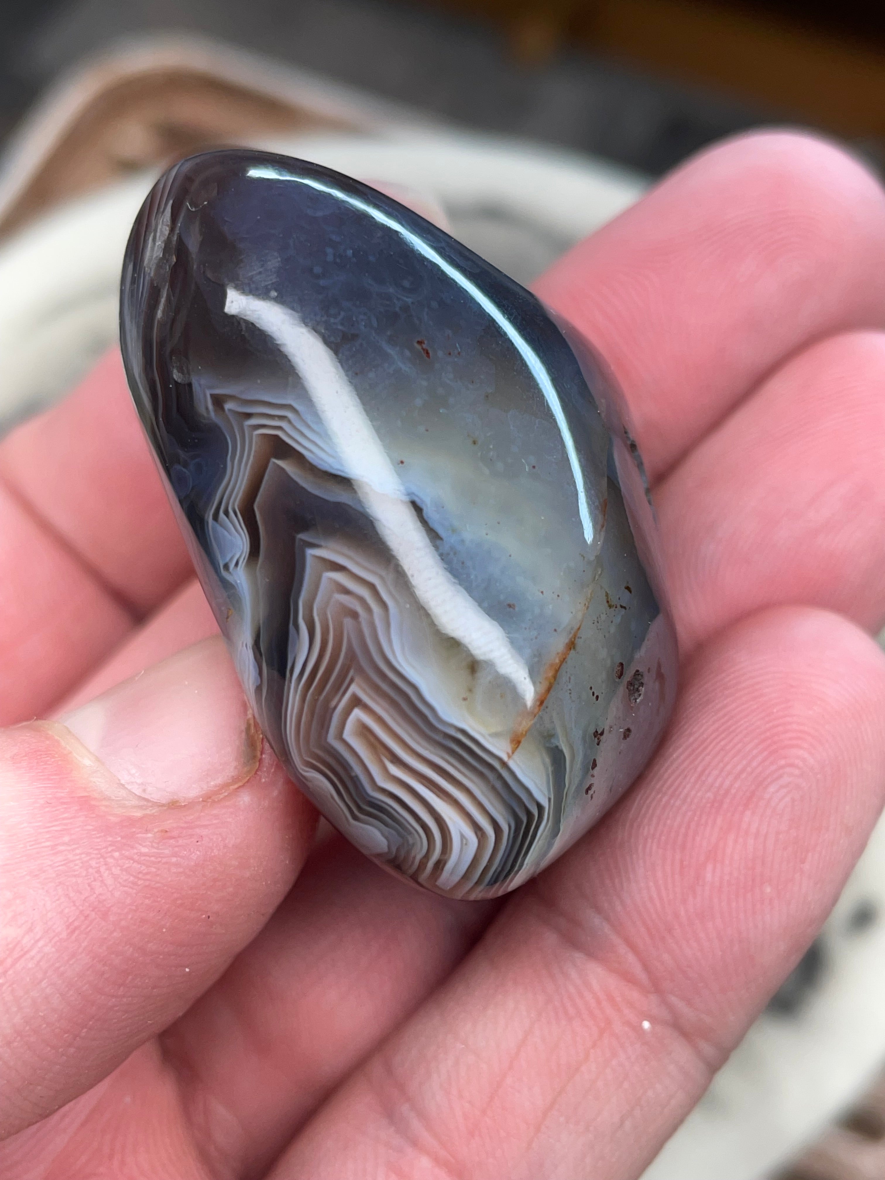Banded Fortification Botswana Agate — Hand-Polished Freeform Stone