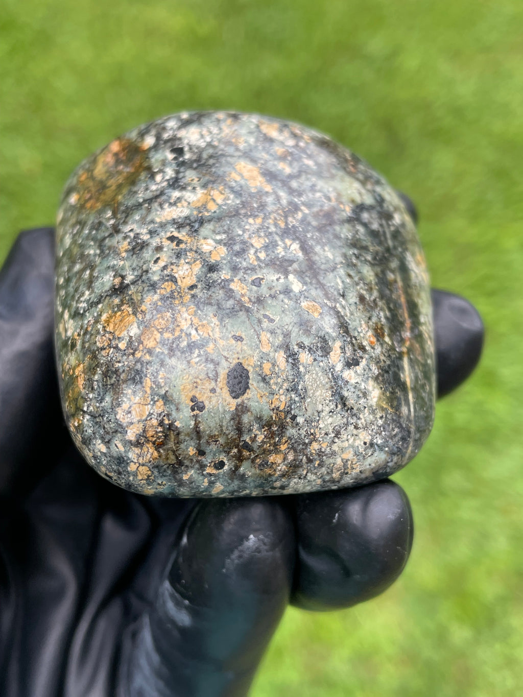 StoneBorn Creations Hand-Polished Vermont Serpentine Freeform Display Stone