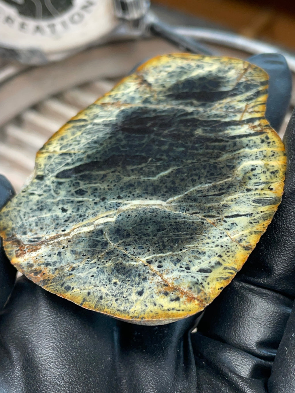 StoneBorn “Midnight Web” Greenstone Slab (One-Side Polished)