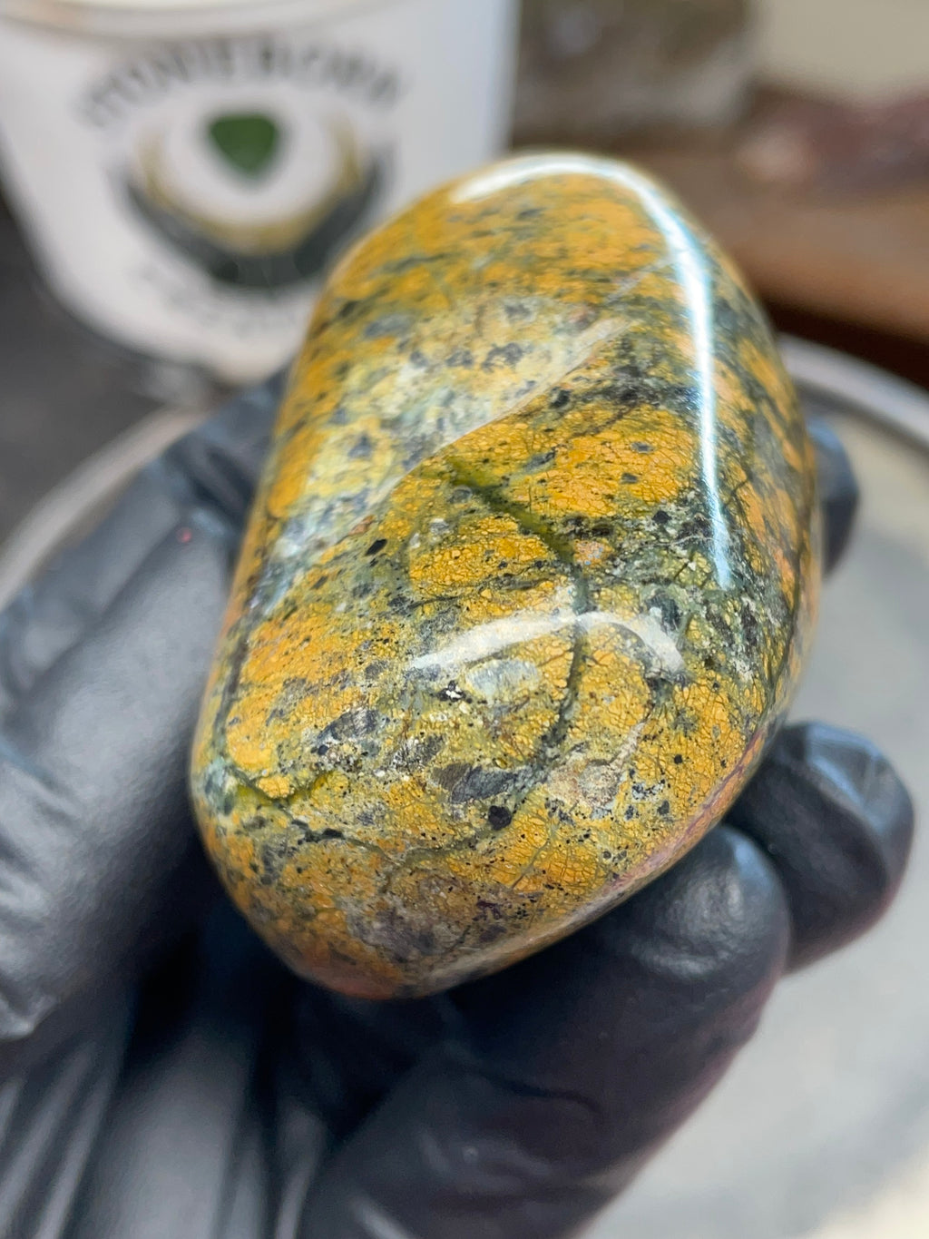 StoneBorn Creations – Hand Polished Vermont Greenstone with Golden Matrix & Quartz Veins