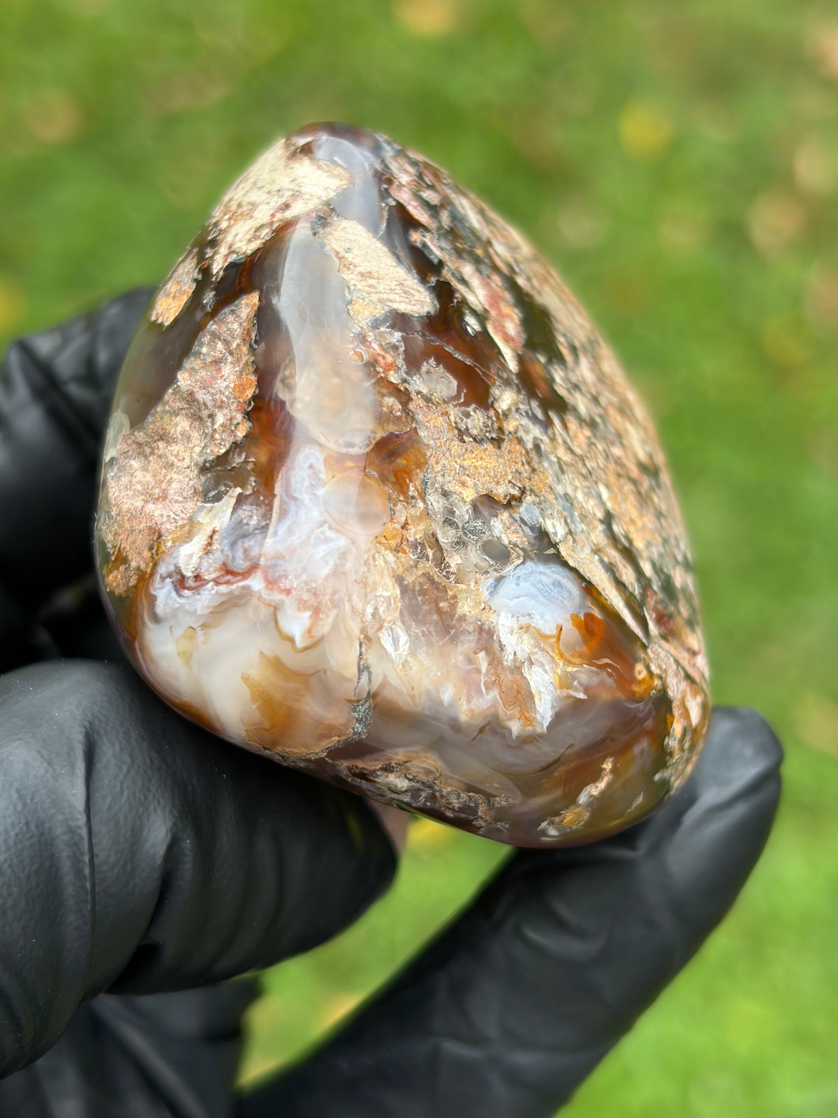 StoneBorn Creations Fire Agate — Hand-Polished Natural Stone