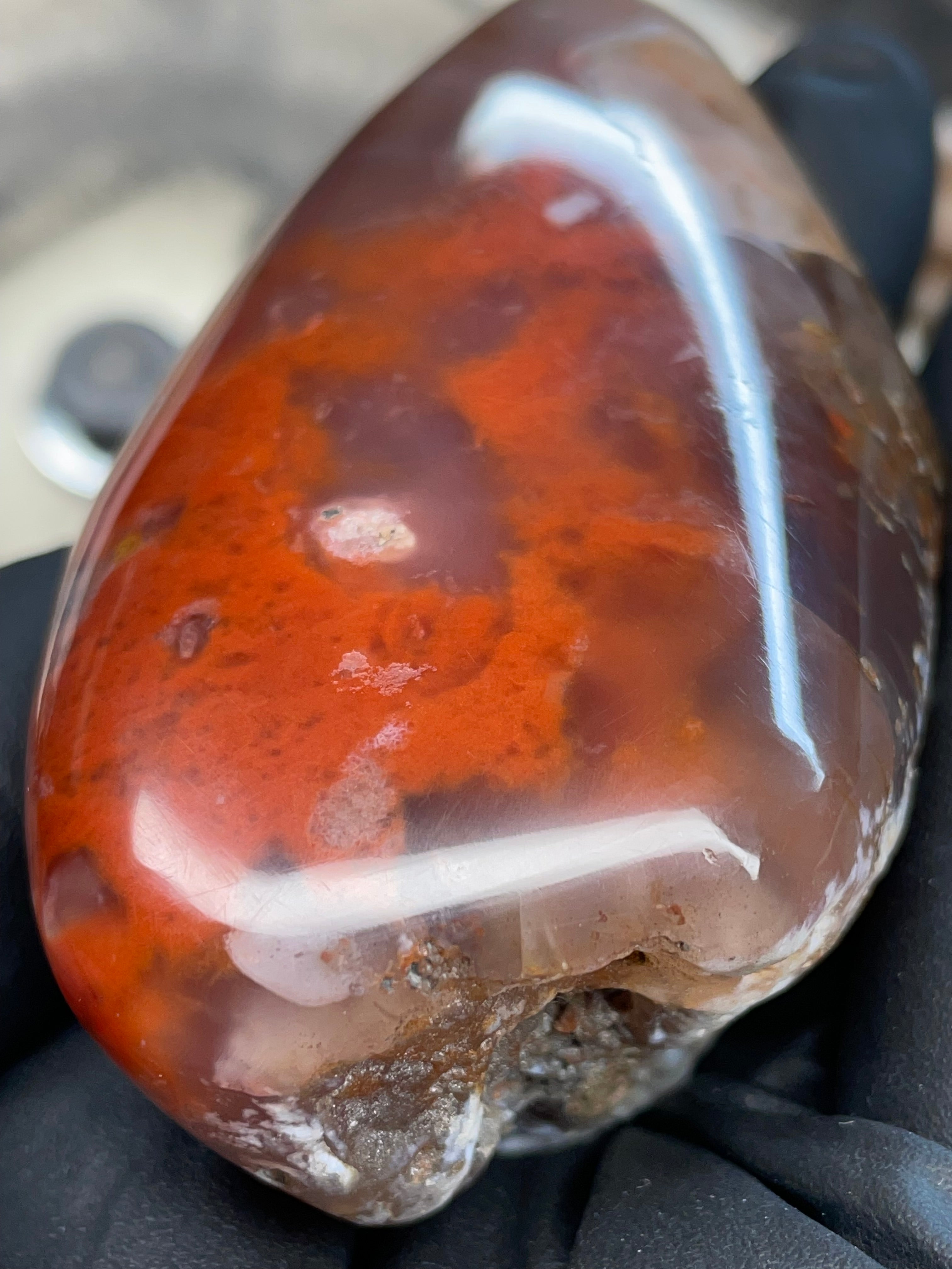 Red Iron-Stained Agate — Hand-Polished Freeform Stone