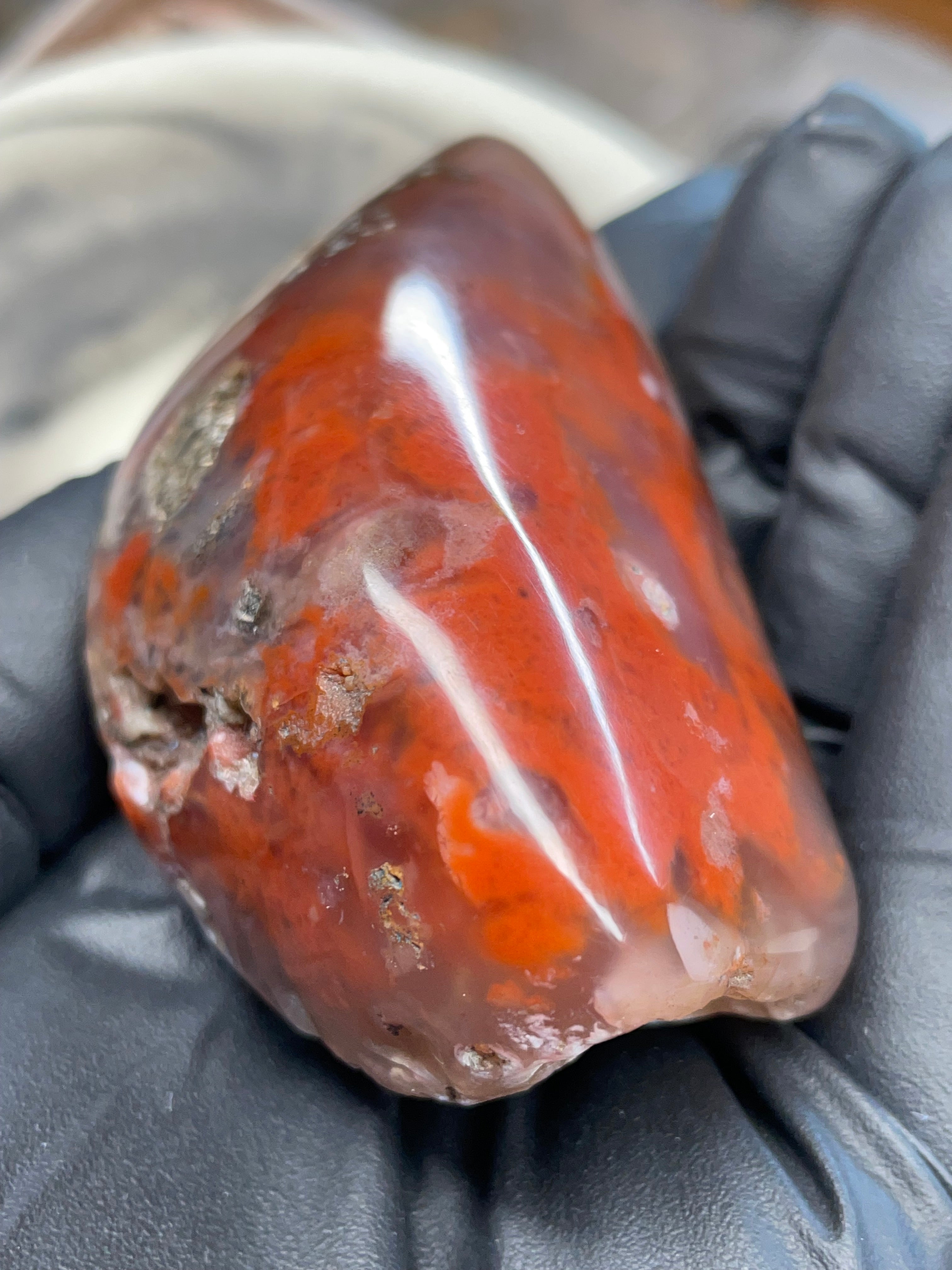 Red Iron-Stained Agate — Hand-Polished Freeform Stone