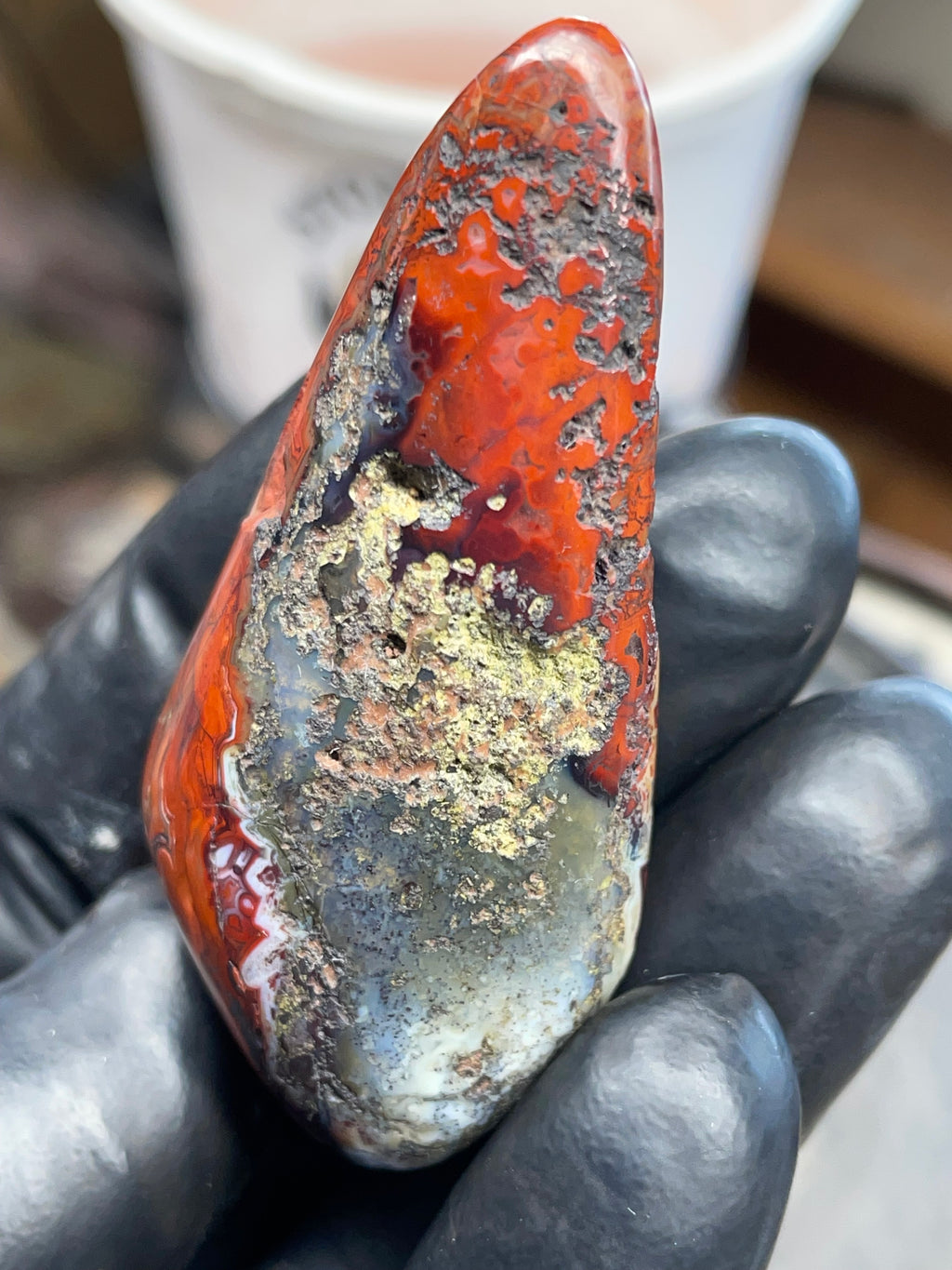 Hand-Polished Red Banded Agate — Raw & Refined