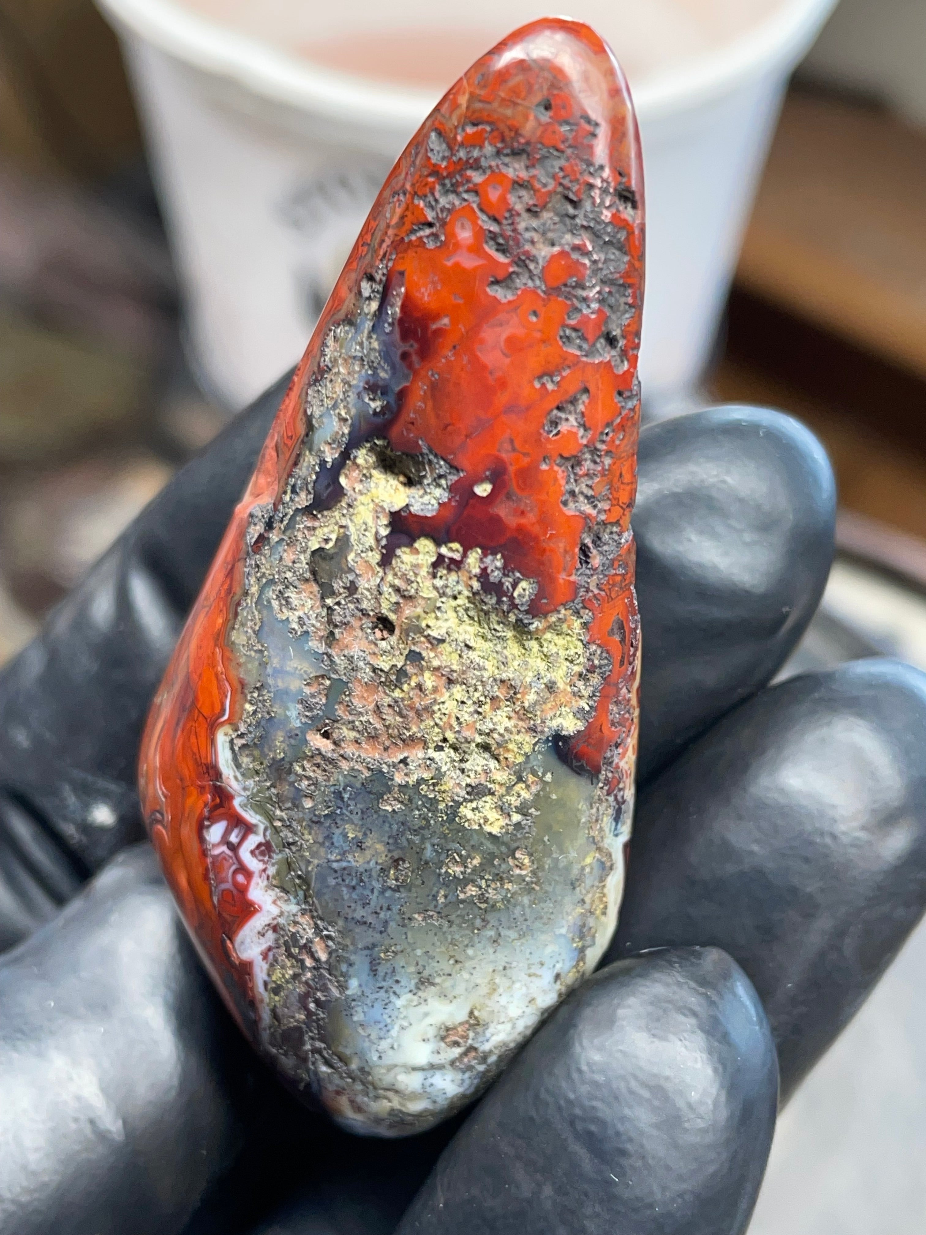 Hand-Polished Red Banded Agate — Raw & Refined