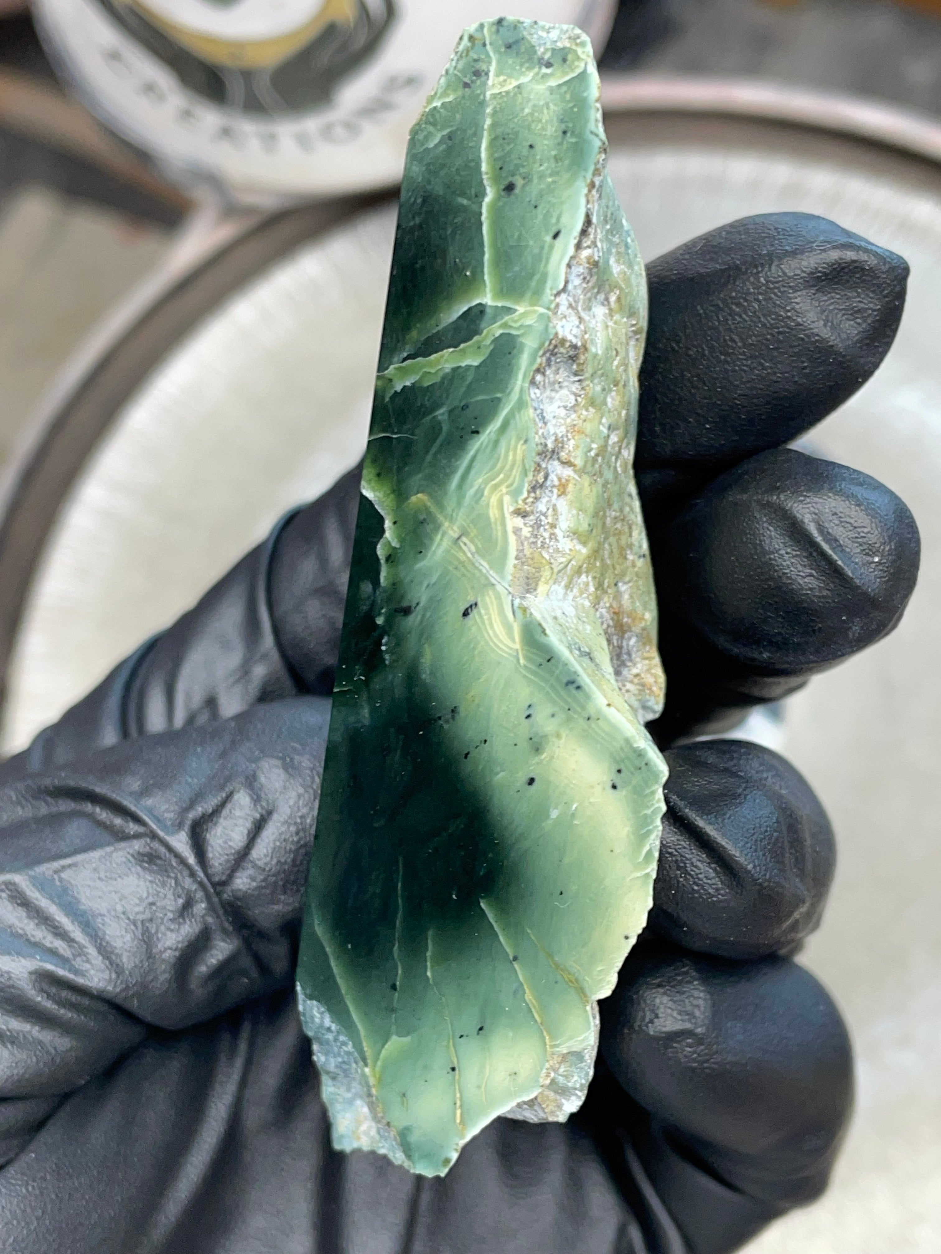 Hand-Polished Green Stone Slab | StoneBorn Creations