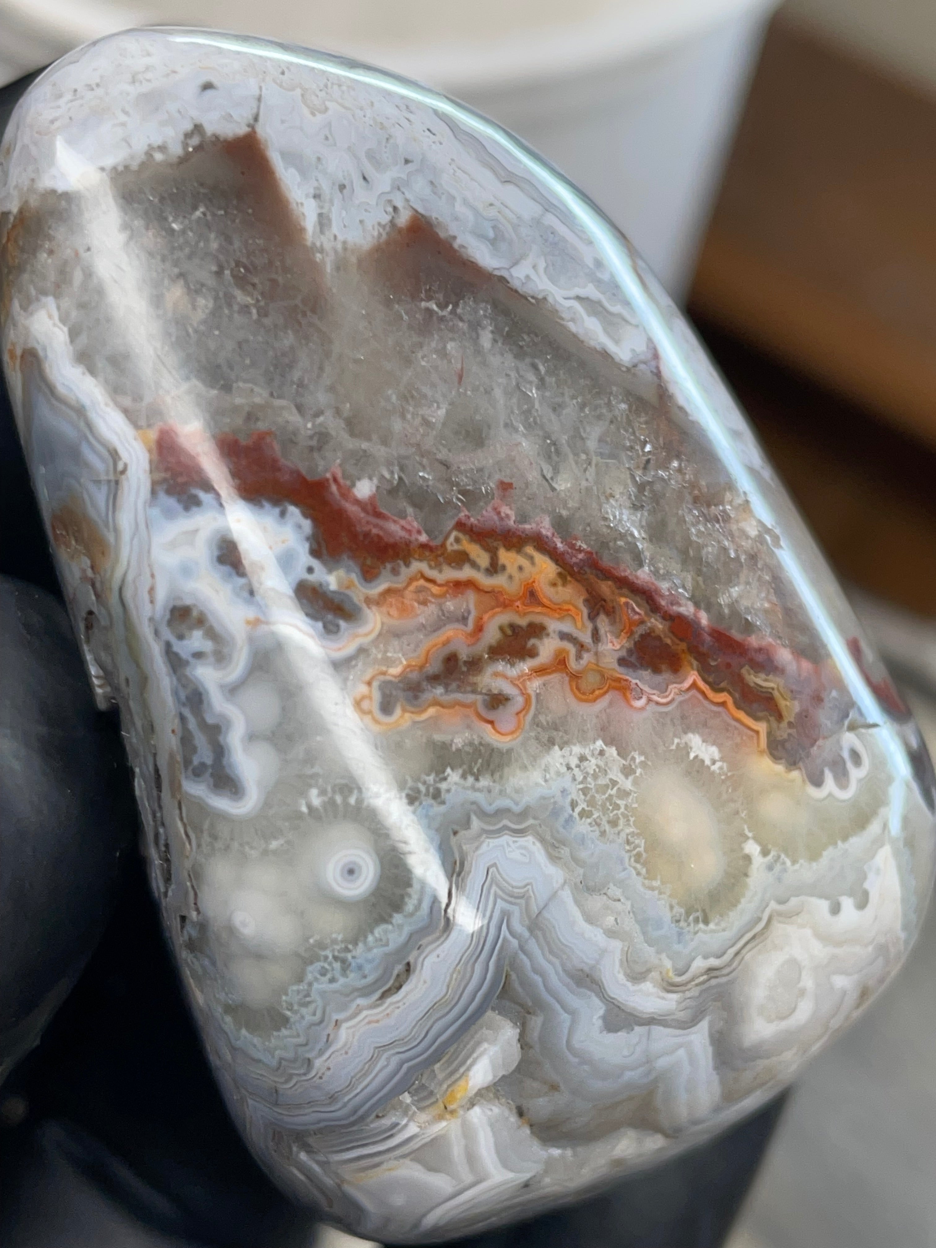 Lace Agate Freeform — Hand Polished StoneBorn Creation