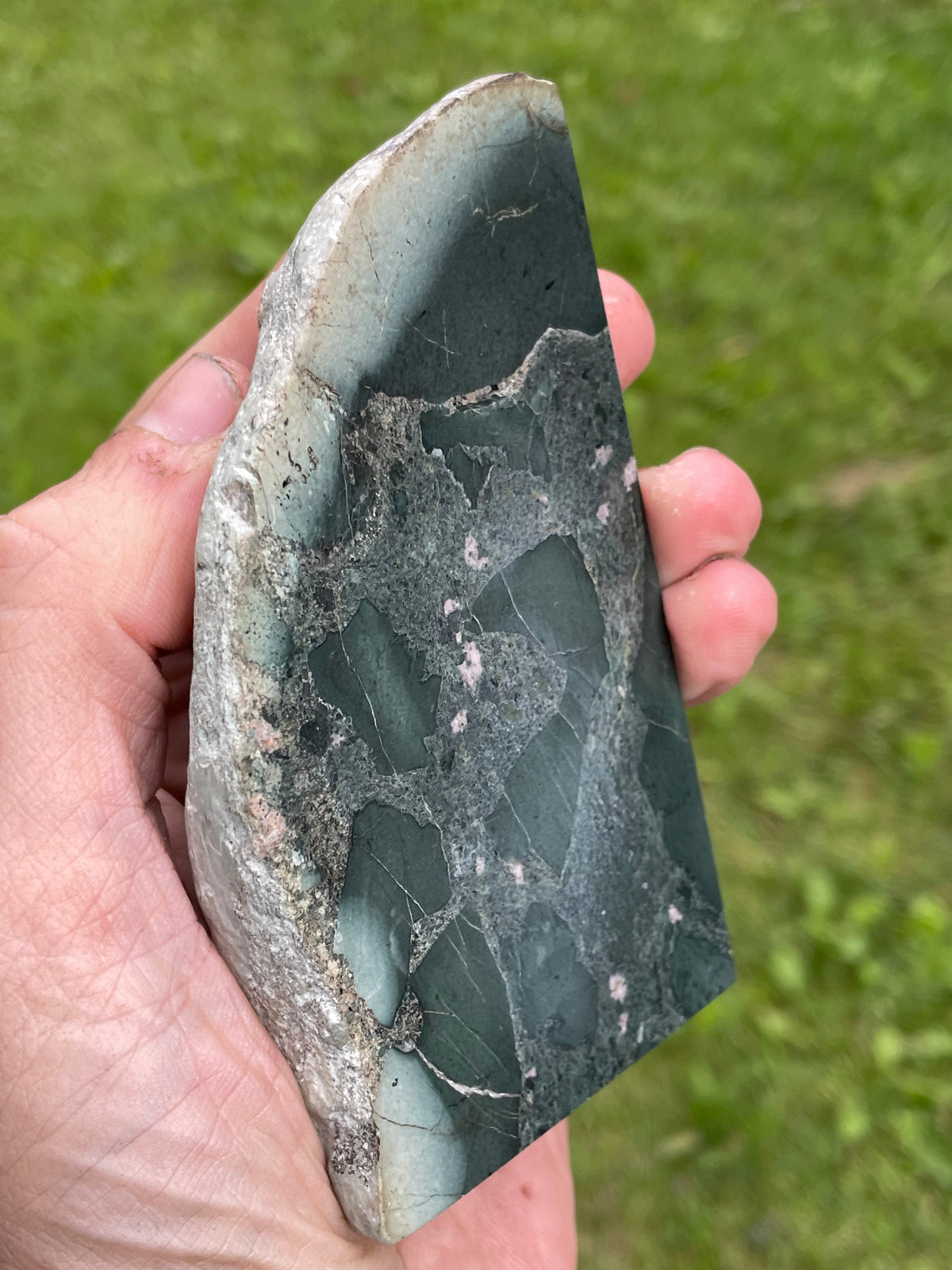 StoneBorn Creations – Deep Forest Greenstone | Hand-Polished Natural Freeform Display Stone