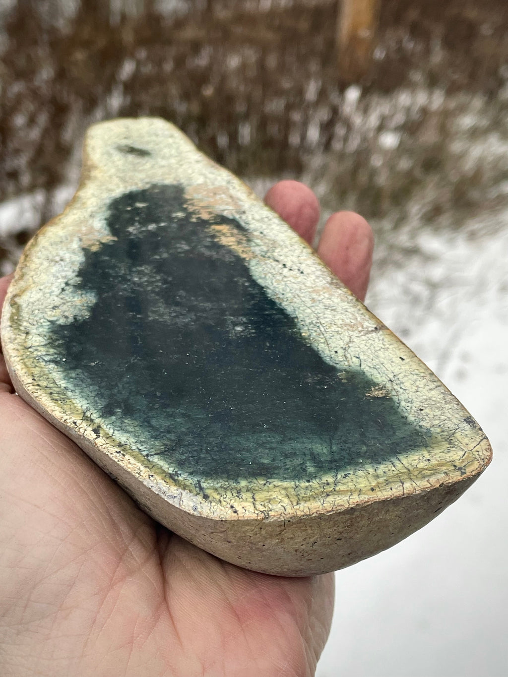 Polished Vermont Green Slate • Rare Crackle Pattern • Natural “Lake” Formation (Matched Halves Available)