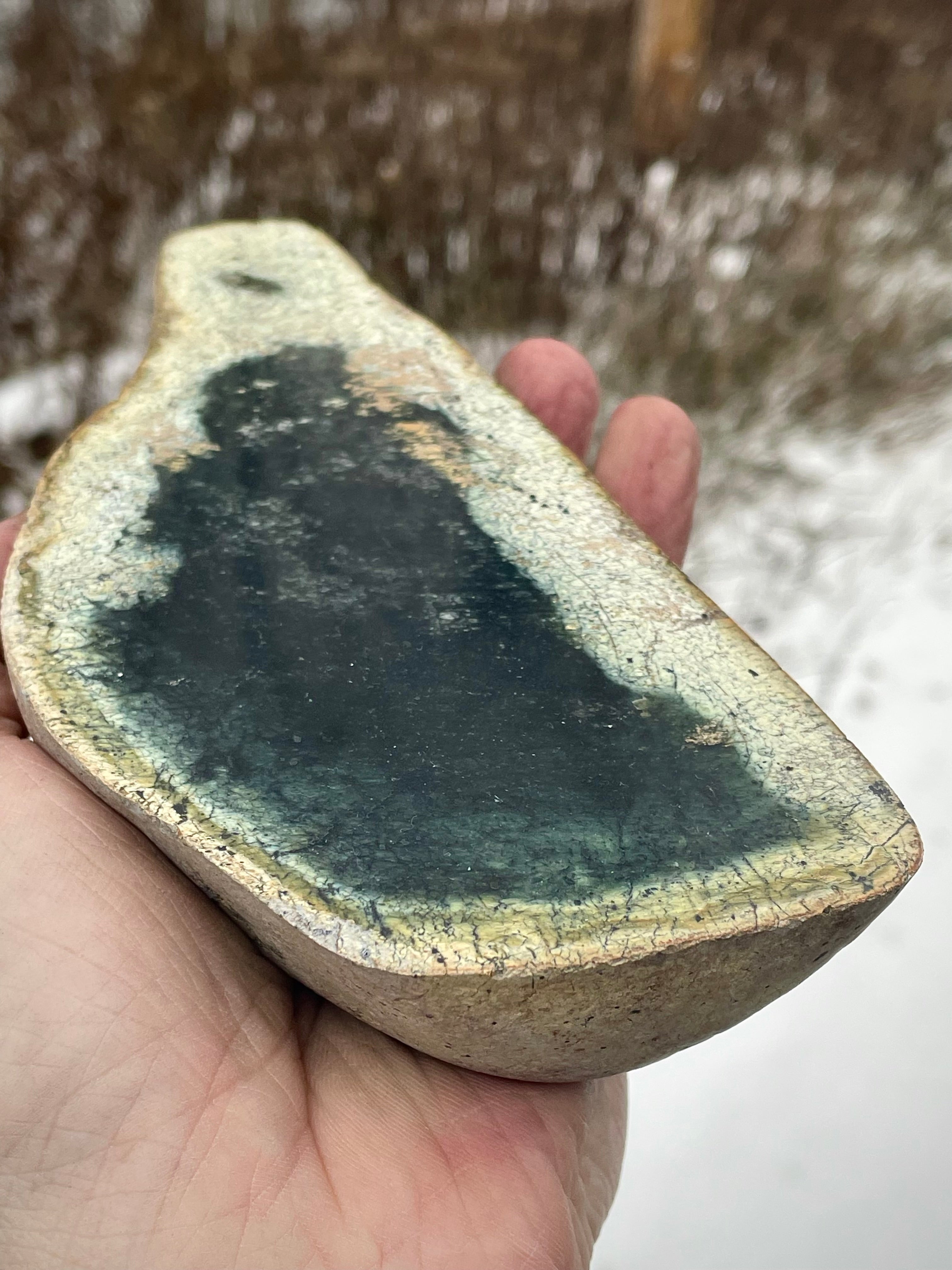 Polished Vermont Green Slate • Rare Crackle Pattern • Natural “Lake” Formation (Matched Halves Available)