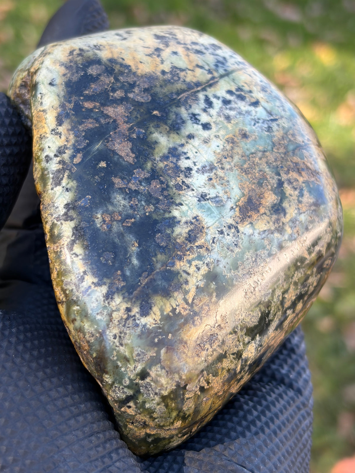 StoneBorn Creations – Natural Green Serpentine Stone | Hand-Polished River Stone