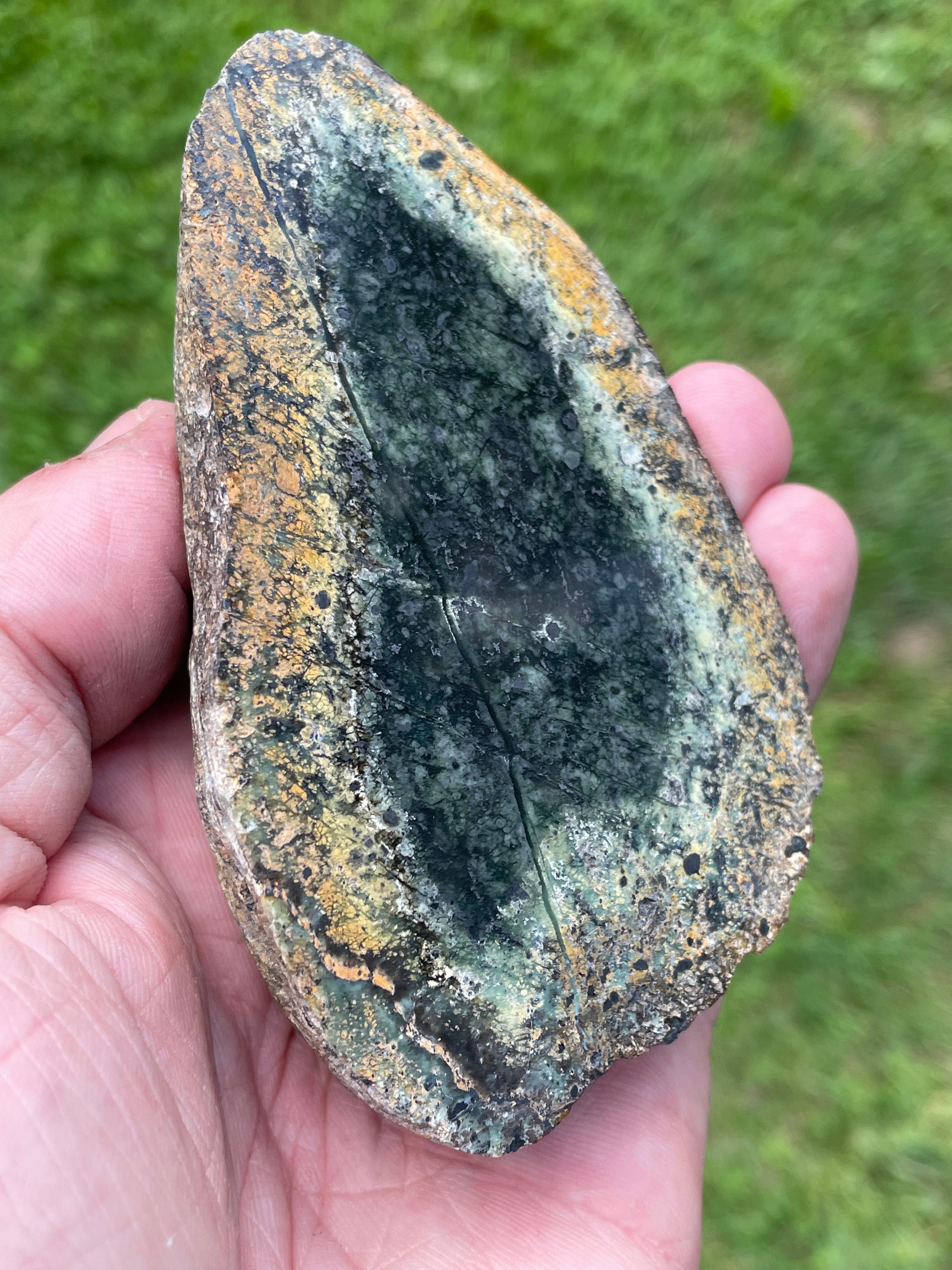 StoneBorn Creations Hand-Polished Vermont Serpentine Bookmatched Pair | One-of-a-Kind Natural Display Stones