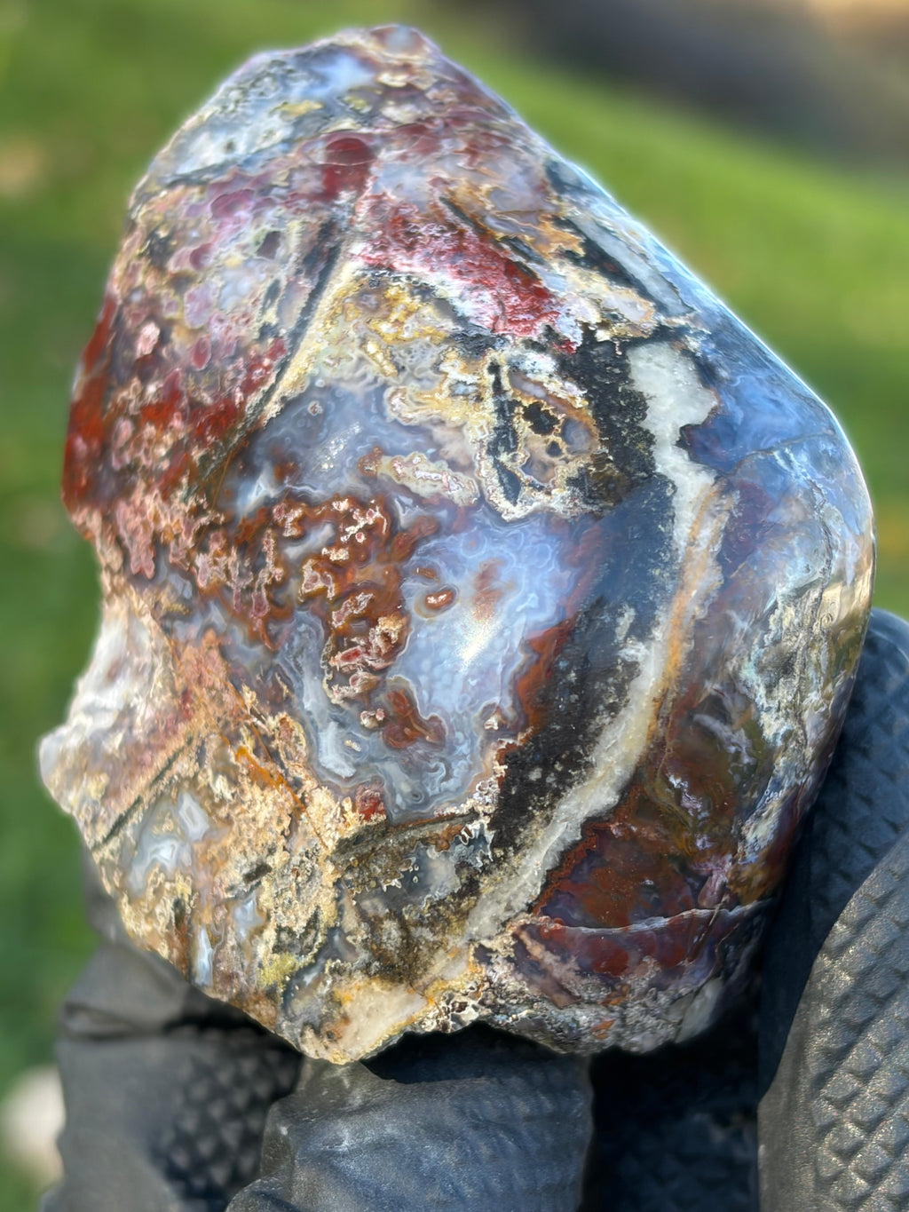 StoneBorn Creations – Multicolored Lace Agate | Hand-Polished Natural Display Stone