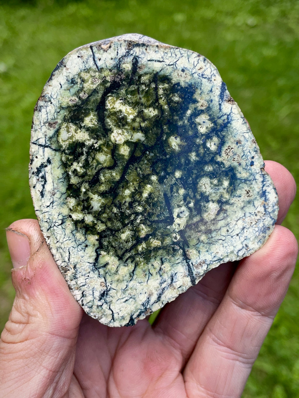 StoneBorn Creations | Hand-Polished Vermont Serpentine Bookmatched Pair | One-of-a-Kind Natural Display Stones