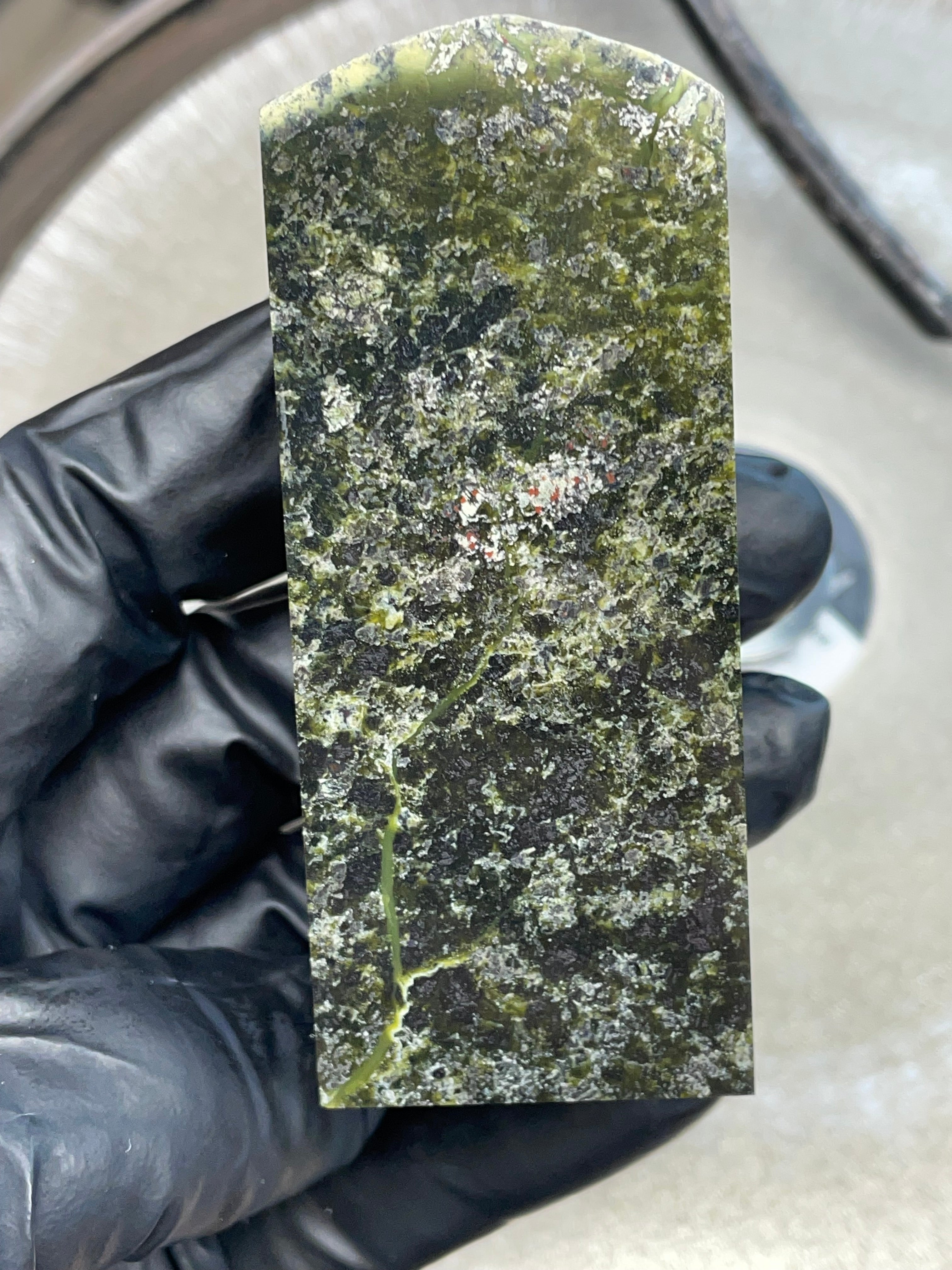 Hand-Polished Green Serpentine Slab | StoneBorn Creations