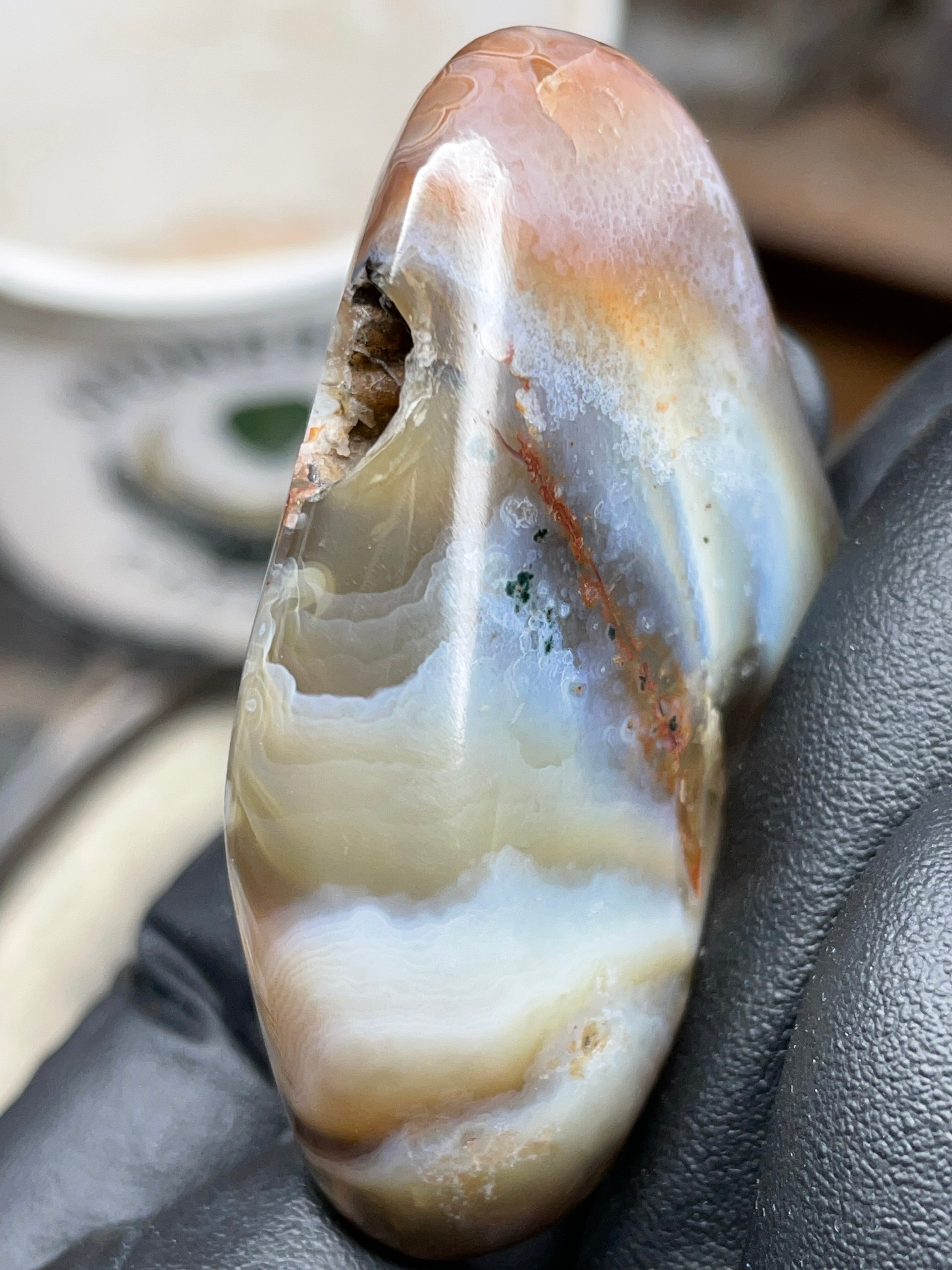 StoneBorn Creations Hand-Polished Botswana Agate – Orbicular “Eye” Patterns with Natural Pocket