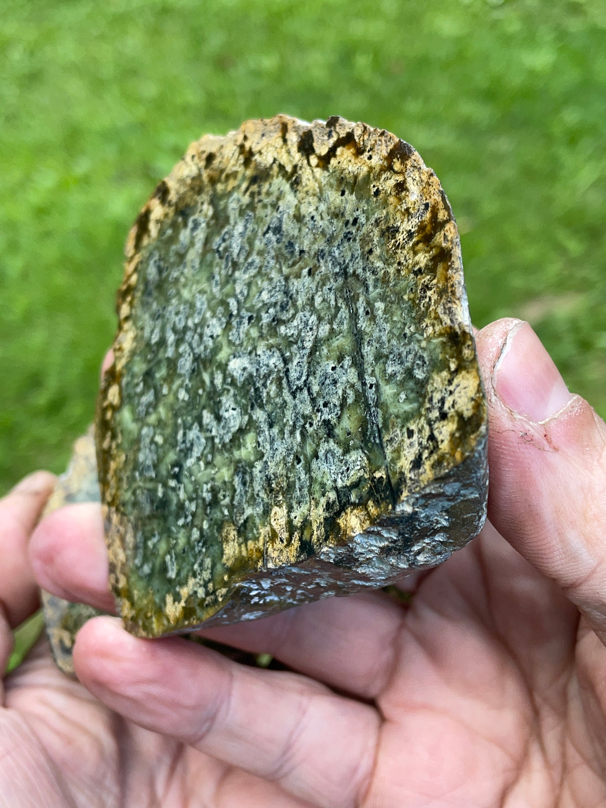 StoneBorn Creations – Natural Green Serpentine Matching Slab Pair | Earthy Green Mineral Patterns