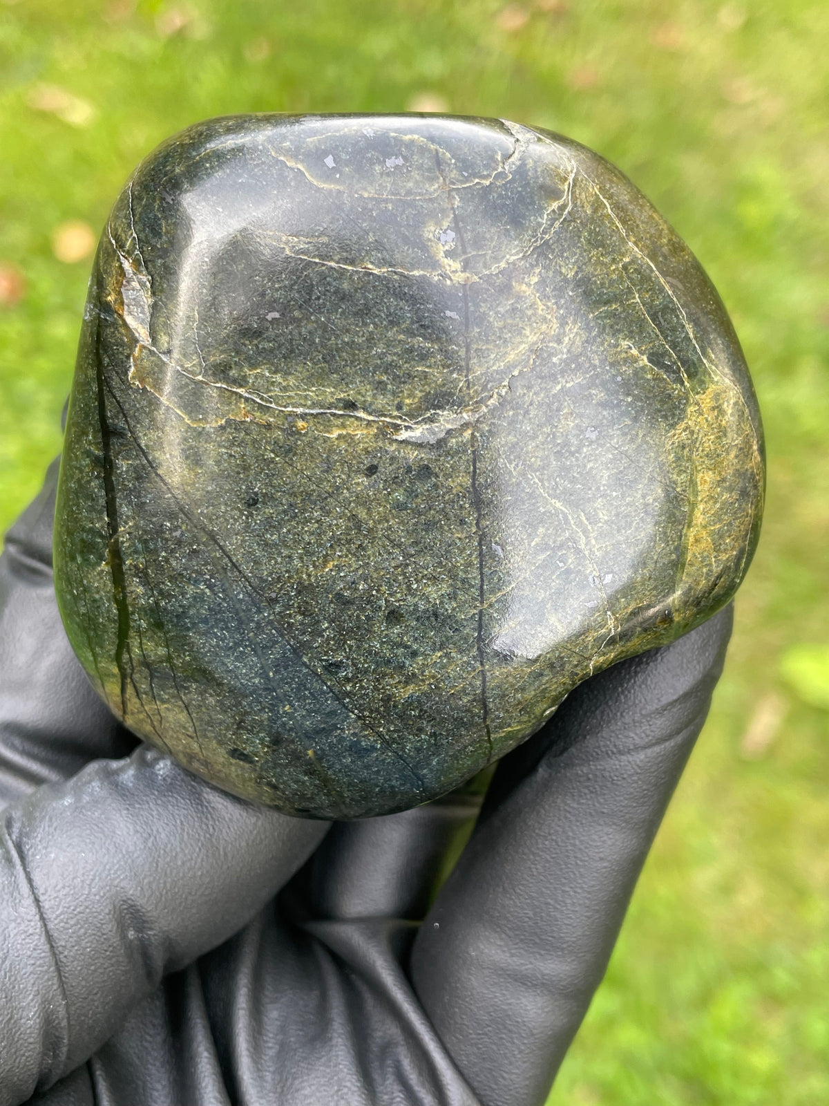 StoneBorn Creations Stream-Forged Green Stone – Hand Polished Natural Freeform