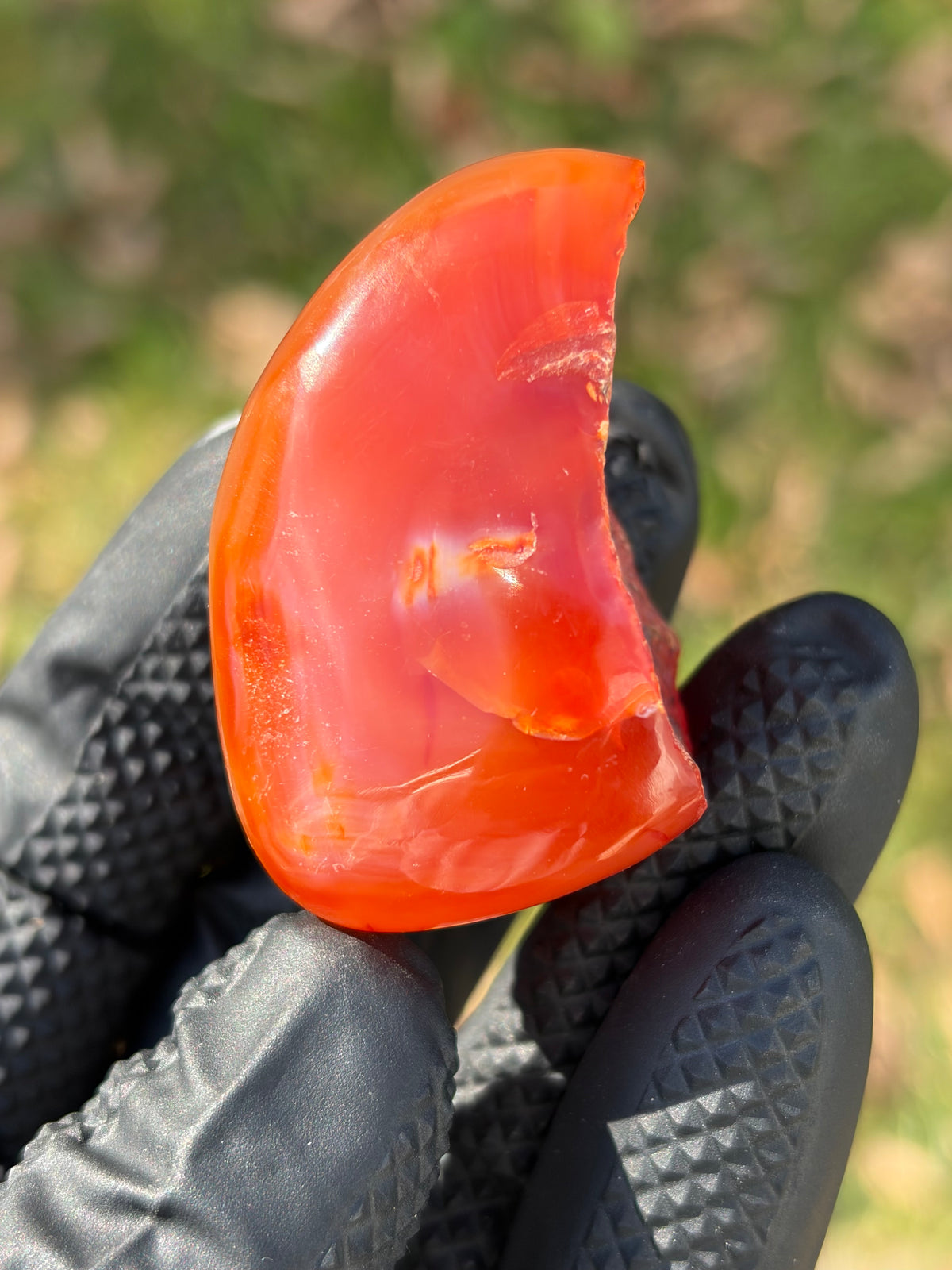 StoneBorn Creations – Fiery Orange Carnelian Agate | Hand-Polished Translucent Stone with Natural Red Matrix