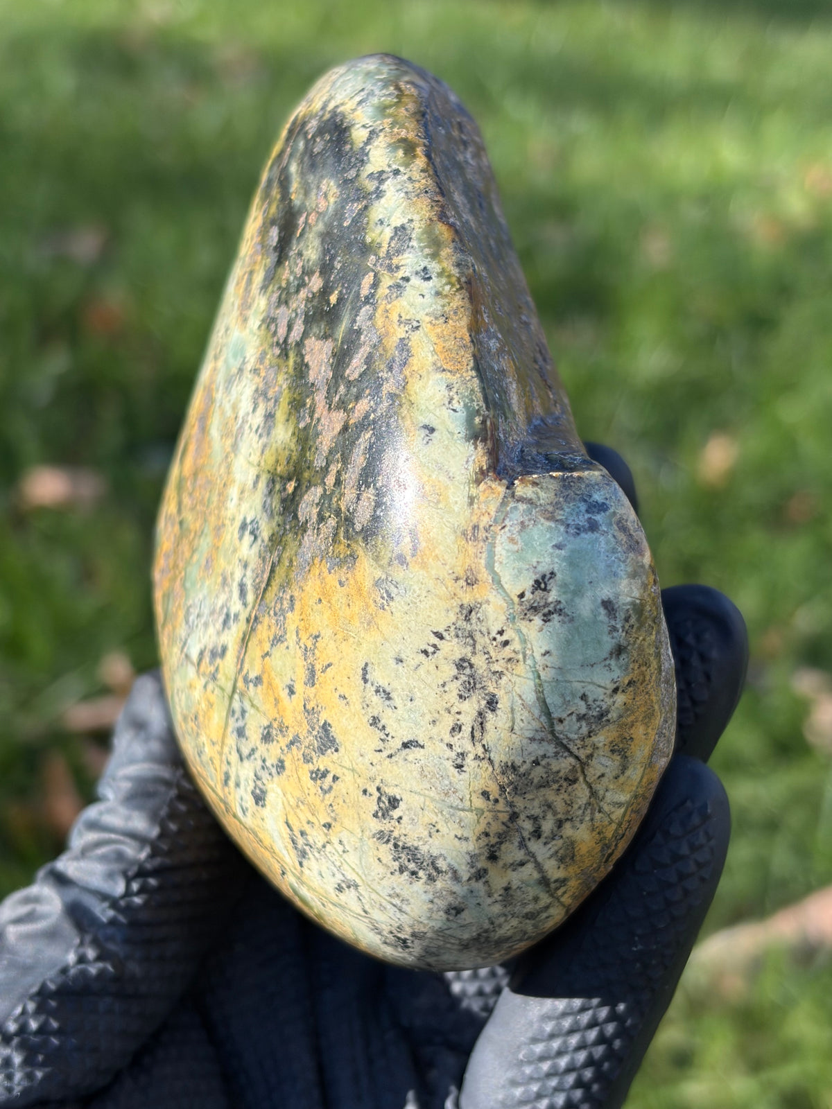 StoneBorn Creations – Natural Green Serpentine Stone | Hand-Polished River Stone