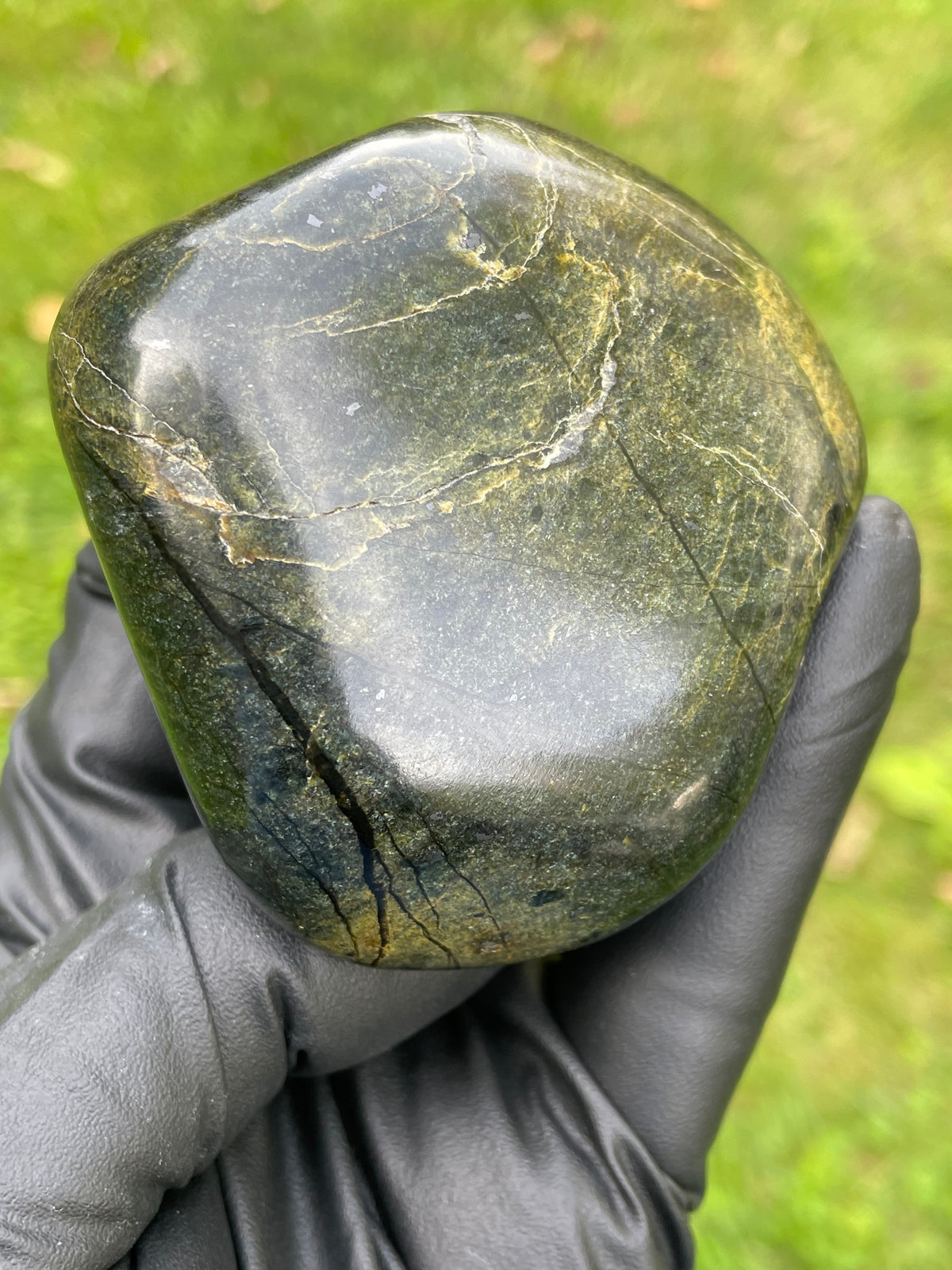 StoneBorn Creations Stream-Forged Green Stone – Hand Polished Natural Freeform