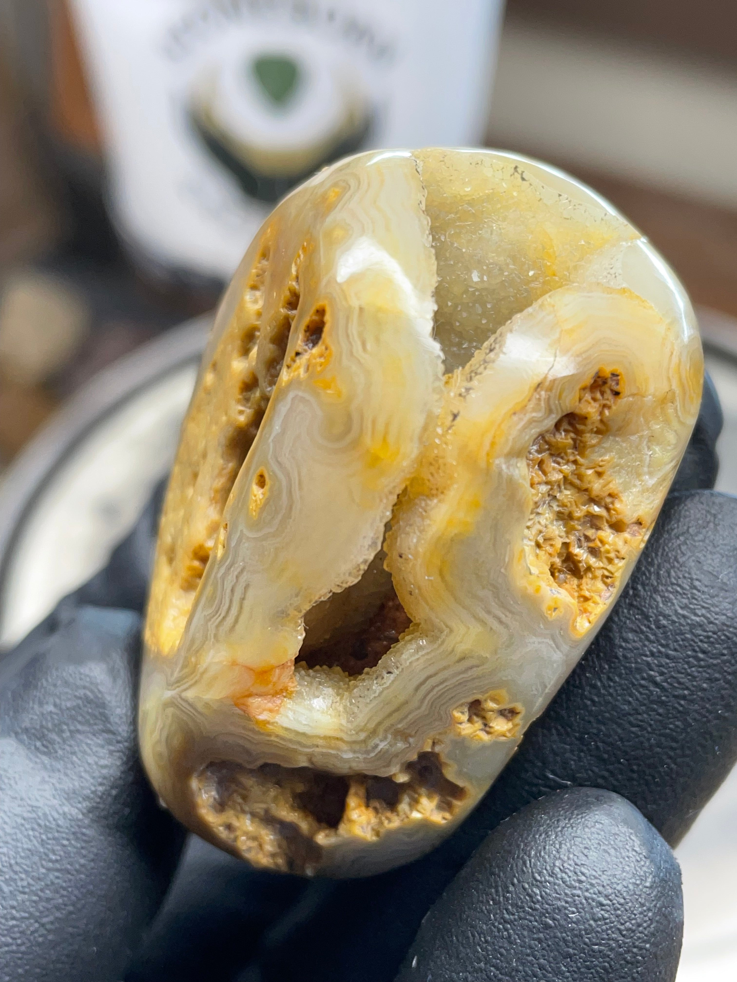 Hand-Polished Lace Agate – Natural Pocket Stone