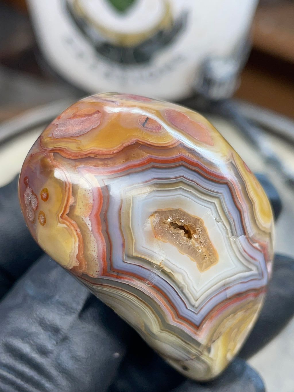 StoneBorn Banded Agate with Natural Druzy Pocket