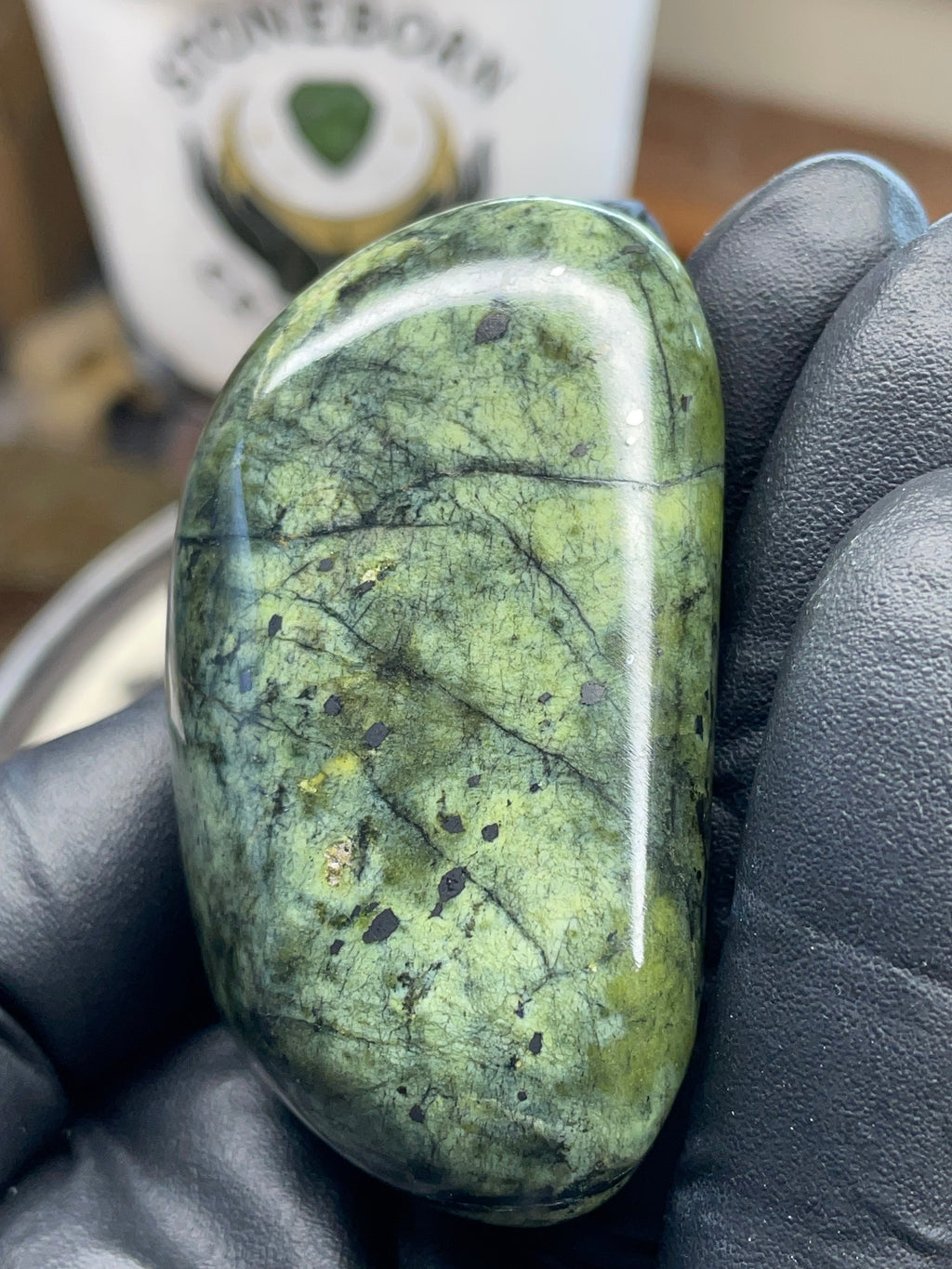 Hand-Polished Green Serpentine Freeform | StoneBorn Creations