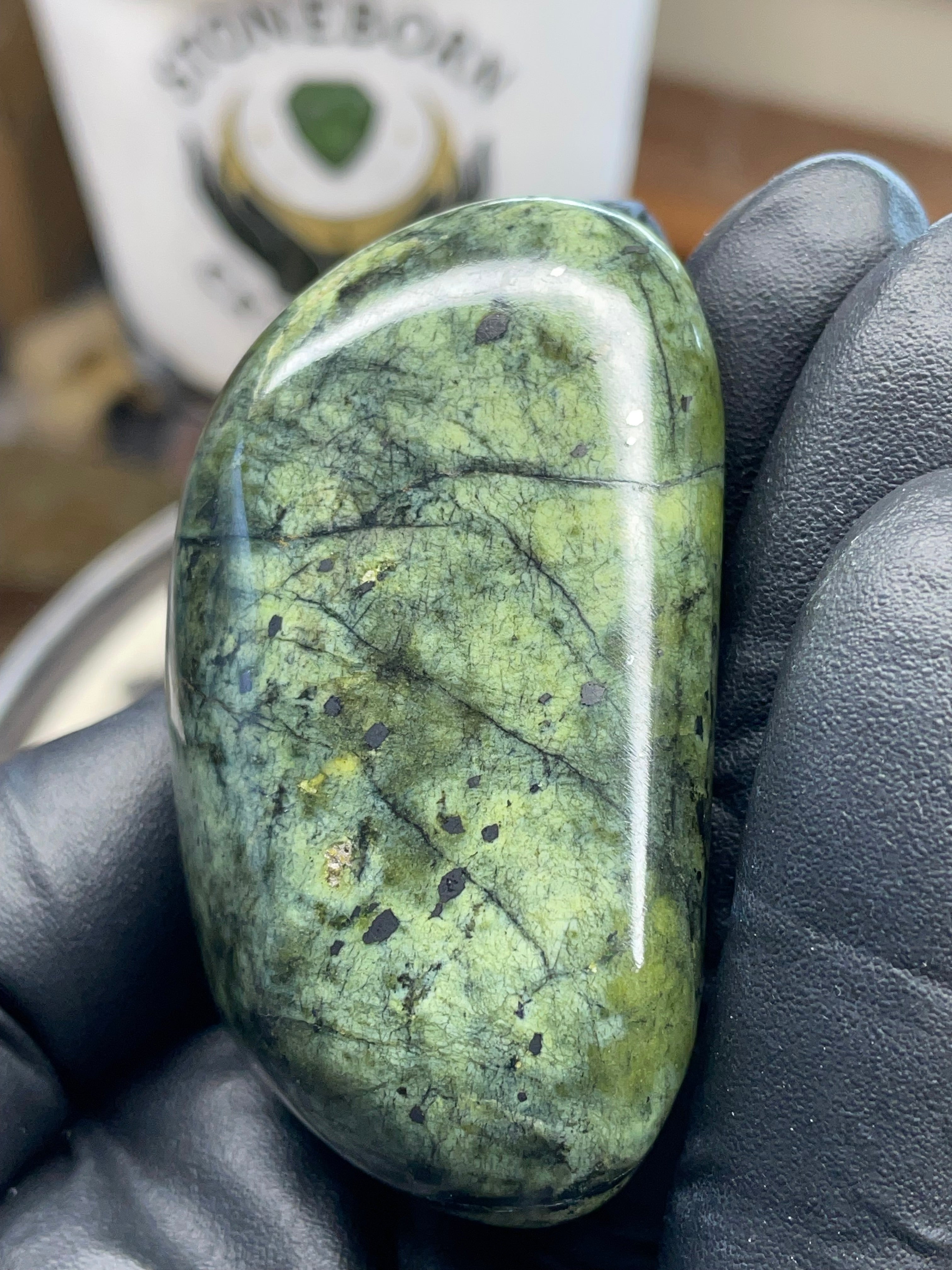 Hand-Polished Green Serpentine Freeform | StoneBorn Creations