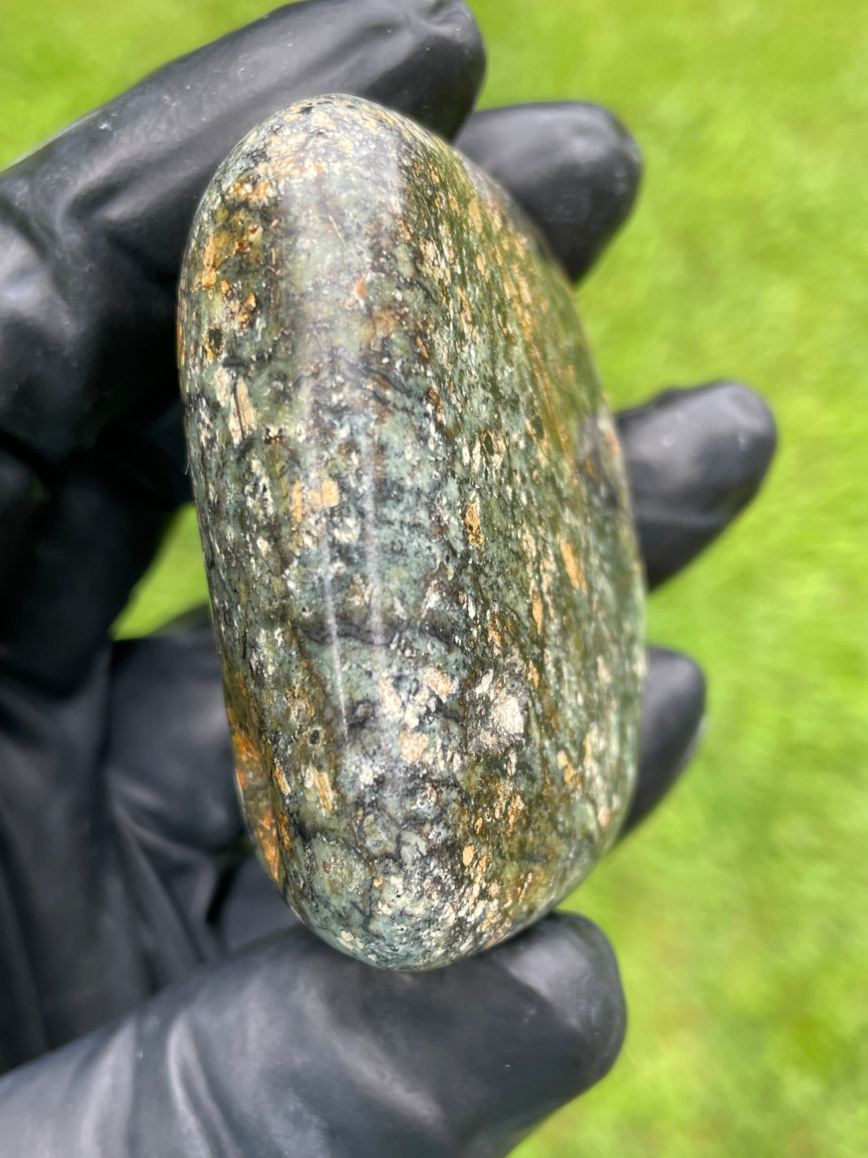 StoneBorn Creations Hand-Polished Vermont Serpentine Freeform Display Stone