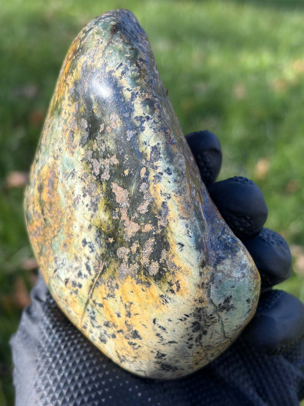 StoneBorn Creations – Natural Green Serpentine Stone | Hand-Polished River Stone