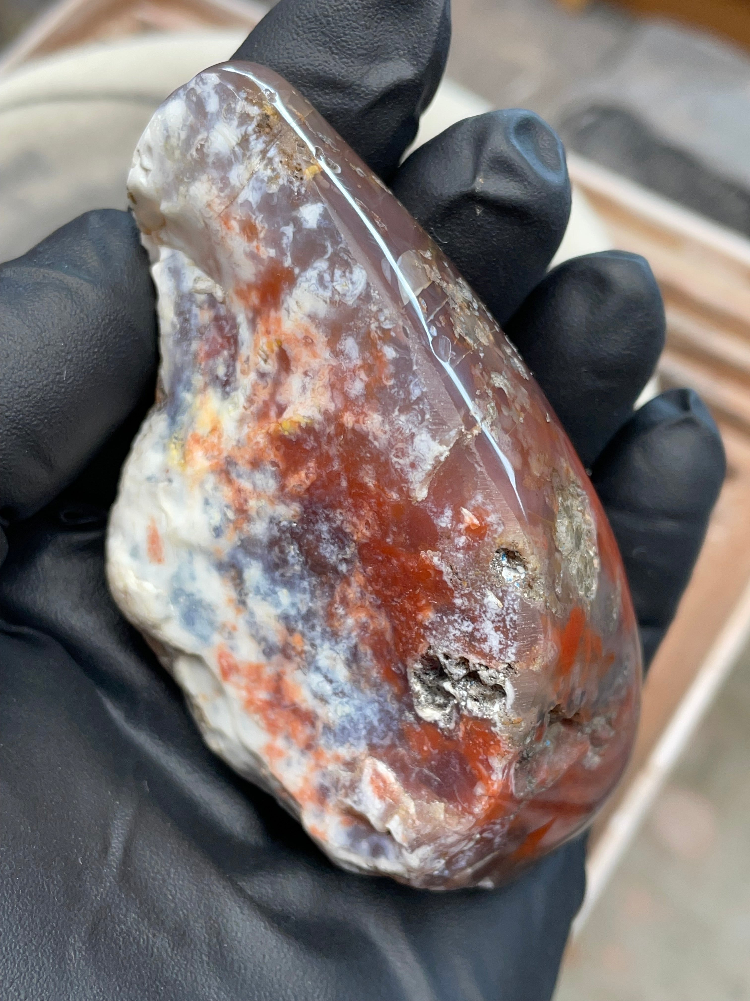 Red Iron-Stained Agate — Hand-Polished Freeform Stone
