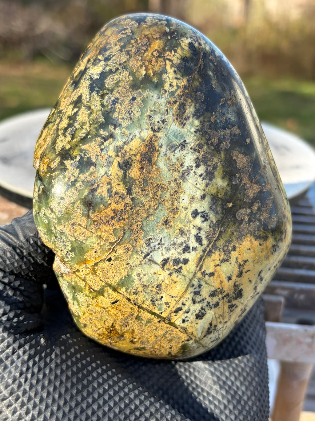 StoneBorn Creations – Natural Green Serpentine Stone | Hand-Polished River Stone