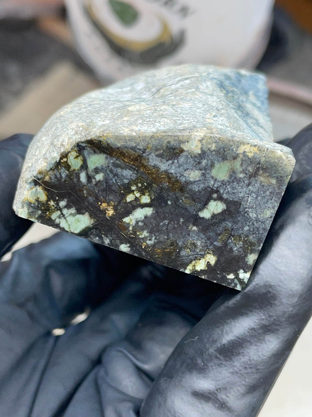 Hand-Polished Dark Green Stone Slab | StoneBorn Creations