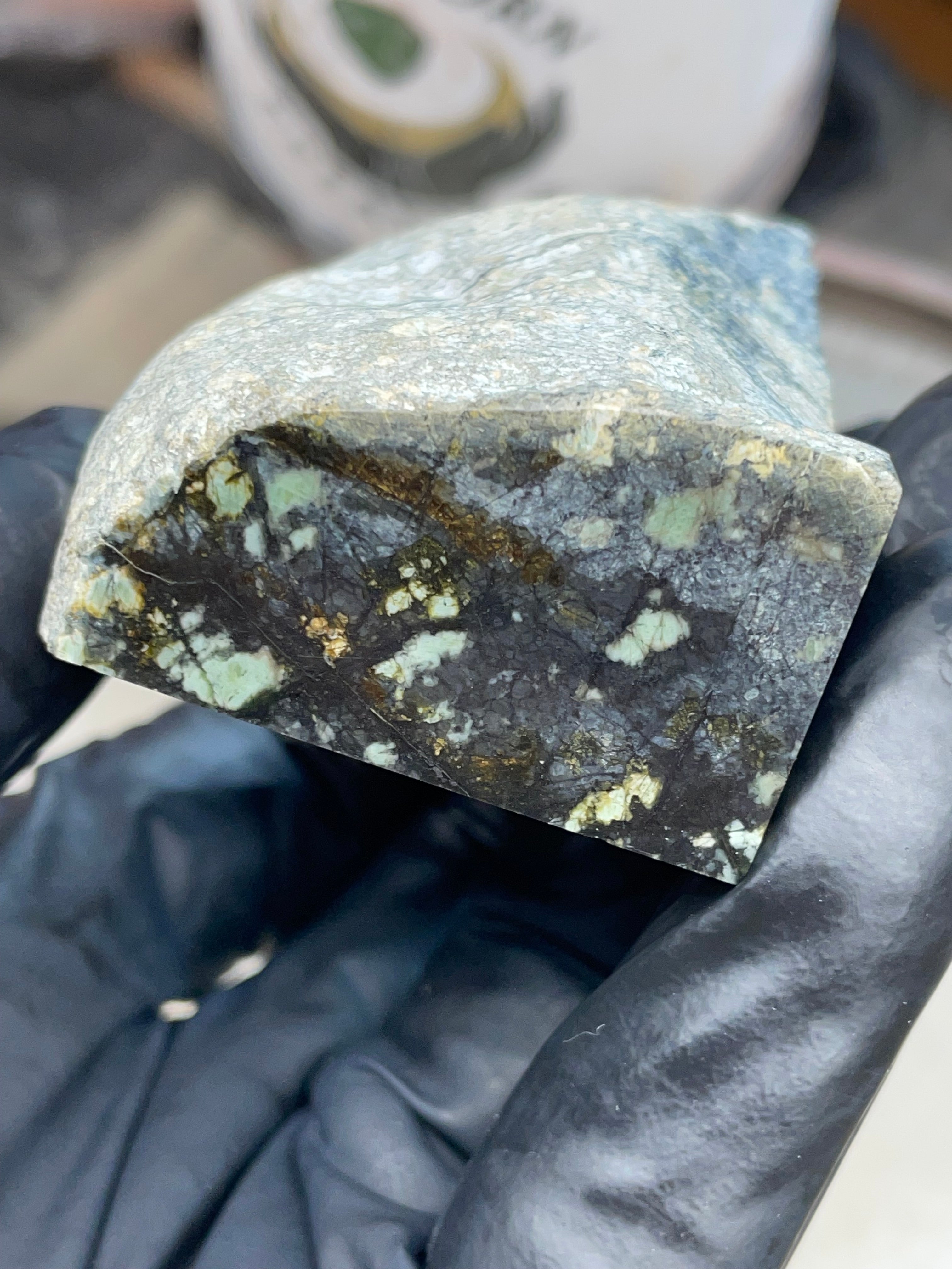 Hand-Polished Dark Green Stone Slab | StoneBorn Creations