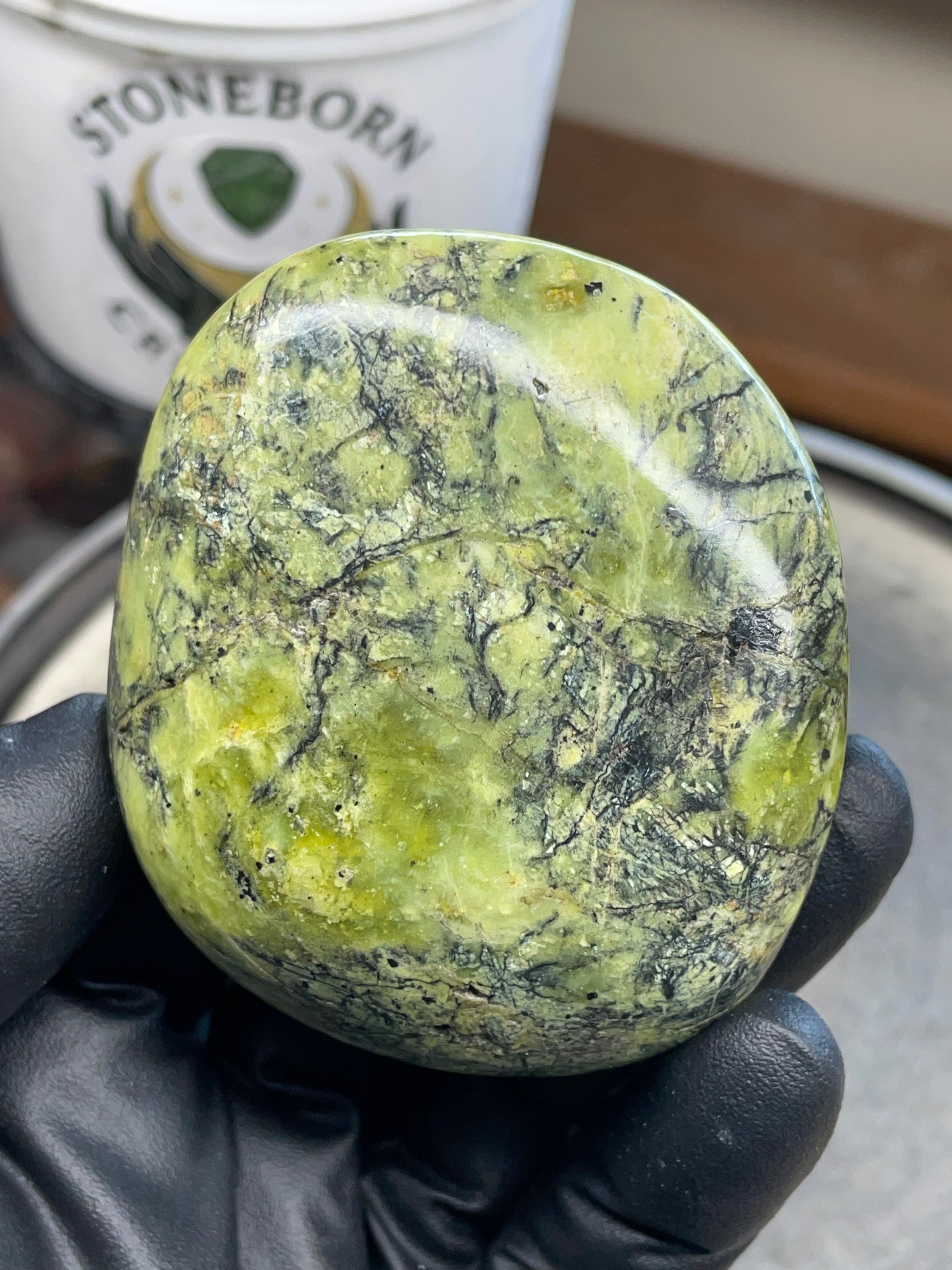 🌿 Hand-Polished Green Serpentine — Inside Polished Reveal