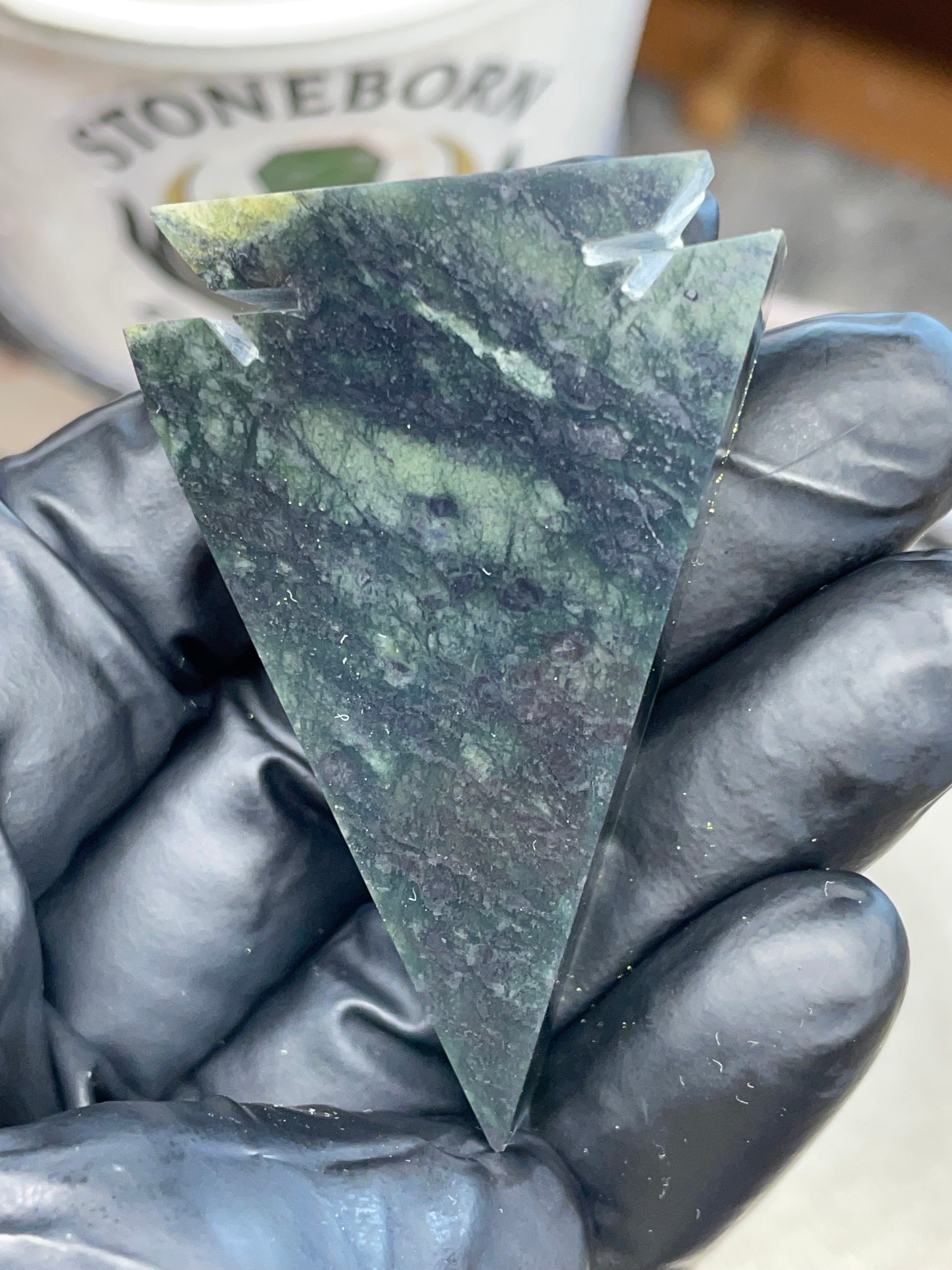 Custom Hand-Polished Green Stone Arrowhead
(StoneBorn Creations – One of One)