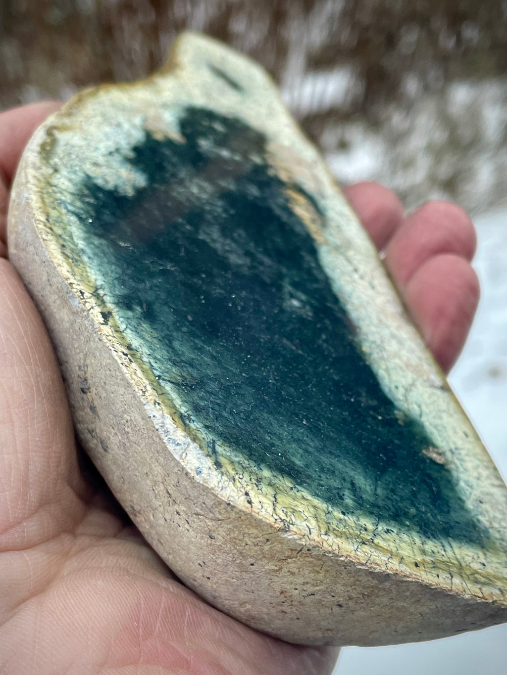 Polished Vermont Green Slate • Rare Crackle Pattern • Natural “Lake” Formation (Matched Halves Available)
