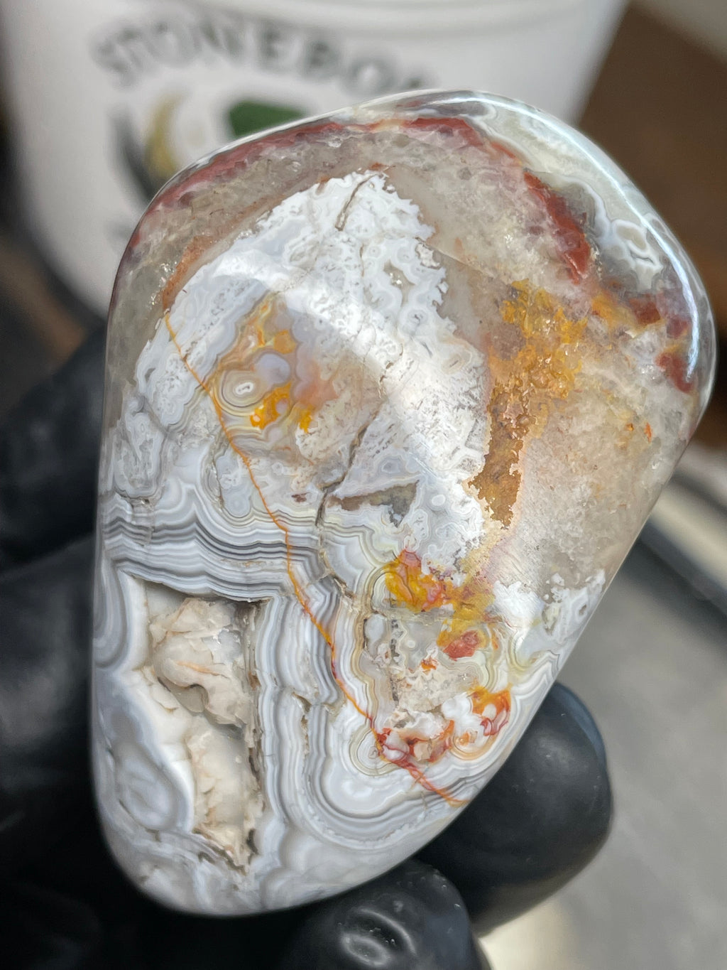 Lace Agate Freeform — Hand Polished StoneBorn Creation