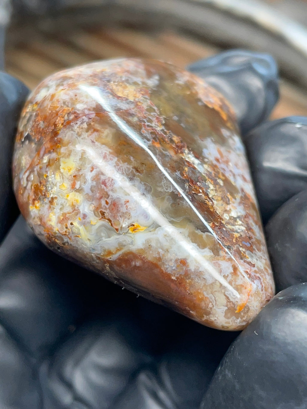 Polished Earth-Toned Agate | Hand-Finished Freeform Stone