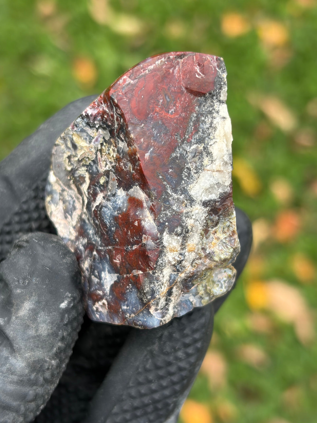 StoneBorn Creations – Red & Blue Lace Agate with Natural Quartz Vein